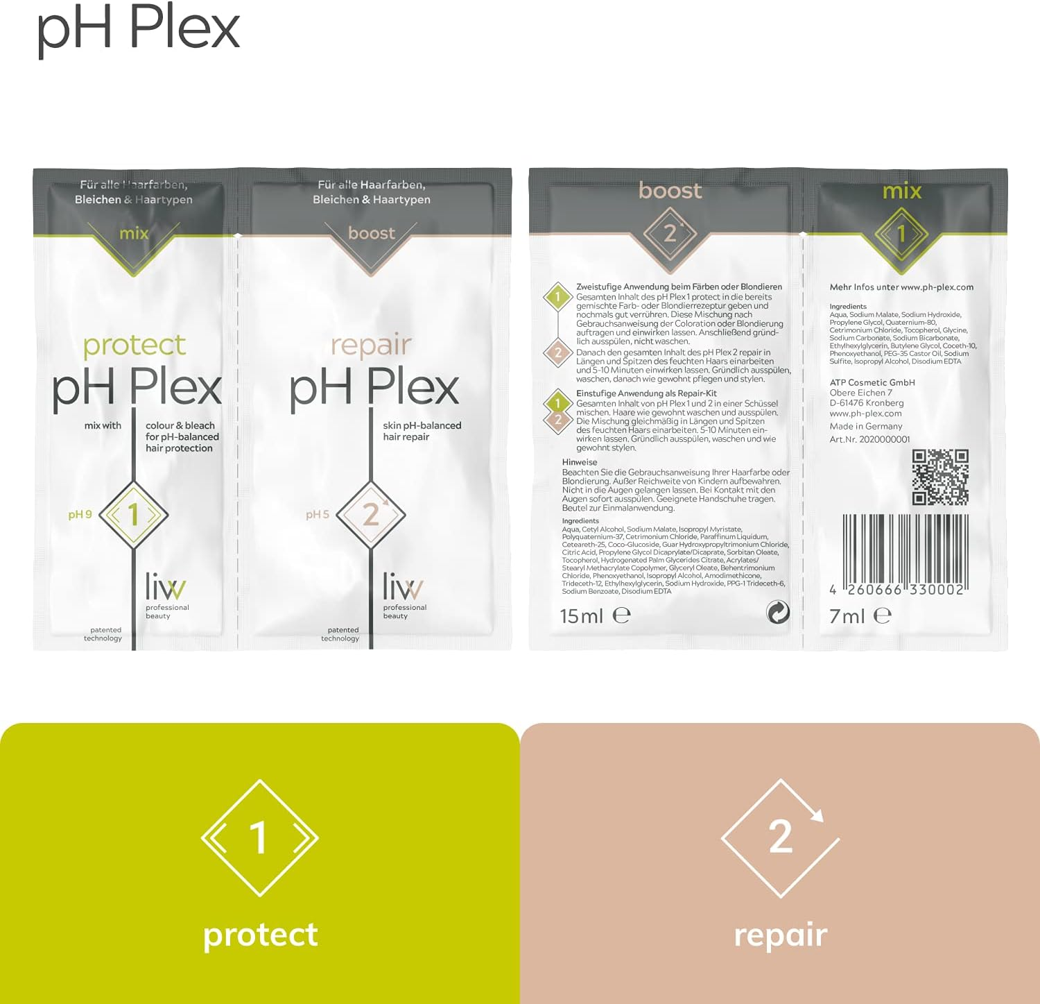 Ph Plex 1 Protect & 2 Repair - Hair Care System (10X) for Protection & Repair Colouring, Discolouring & Bleaching Repairs Damaged Hair for All Hair Types for Optimal Hair Feeling image number 2