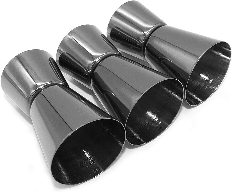 Dollatek 3Pcs Plating Black Stainless Steel Cocktail Jigger Cup Liquor Measuring Cup Straight Cylindrical Measuring Cups Bartender Drink Mixer Party Bar Bartending Tools - 15Ml/30Ml