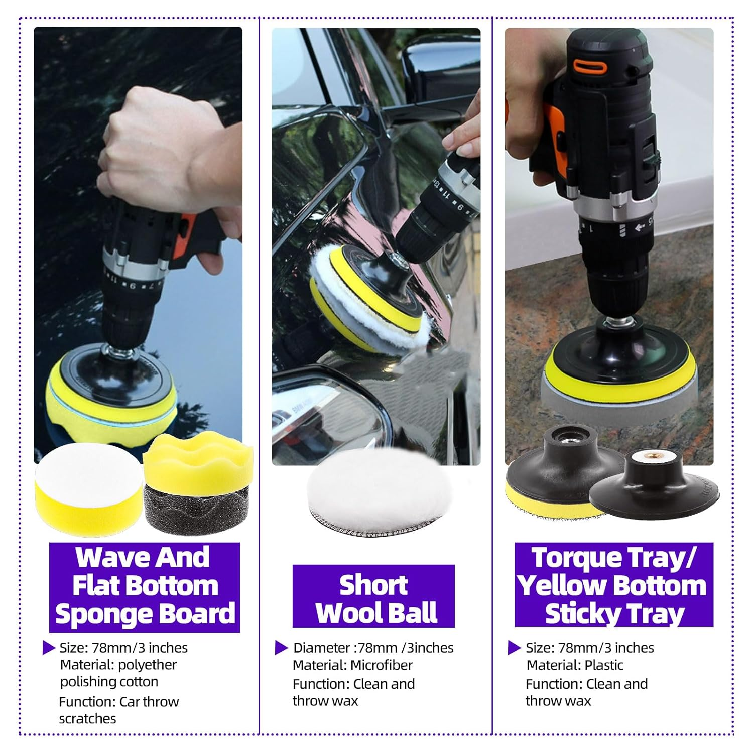 Swpeet 120 Pcs Sanding Disc Backing Pads Kit, 3 Inch Sanding Discs for Drill Polishing Die Grinder Attachment, Sanding Discs Includes 75-3000 Grit, Zirconia Roll Lock Discs, 1/4" and 2/5" Hex Shank image number 5