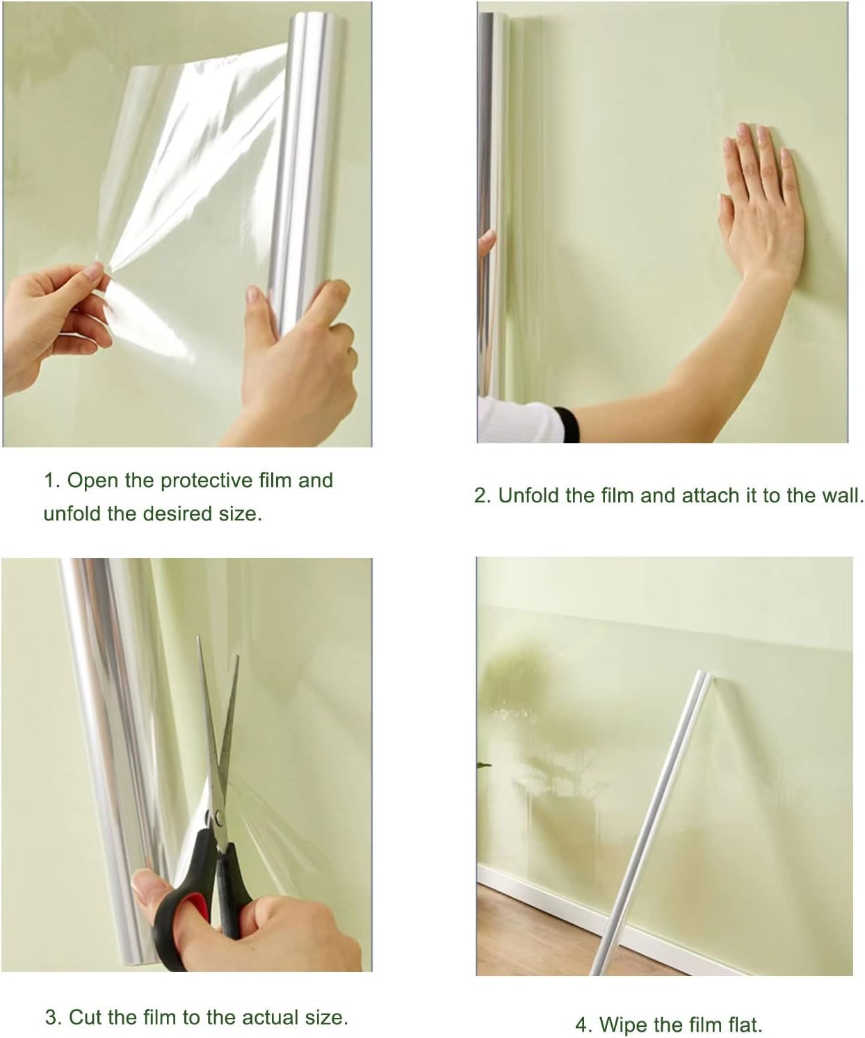 Snkxu Clear Wall Protector Contact Paper Electrostatic Adsorption Removable Kids to Write Board Dry Erase Kitchen Waterproof Backsplash Heat Resistant Transparent Sticker Wallpaper (15.7X78.7 Inches)&hellip;