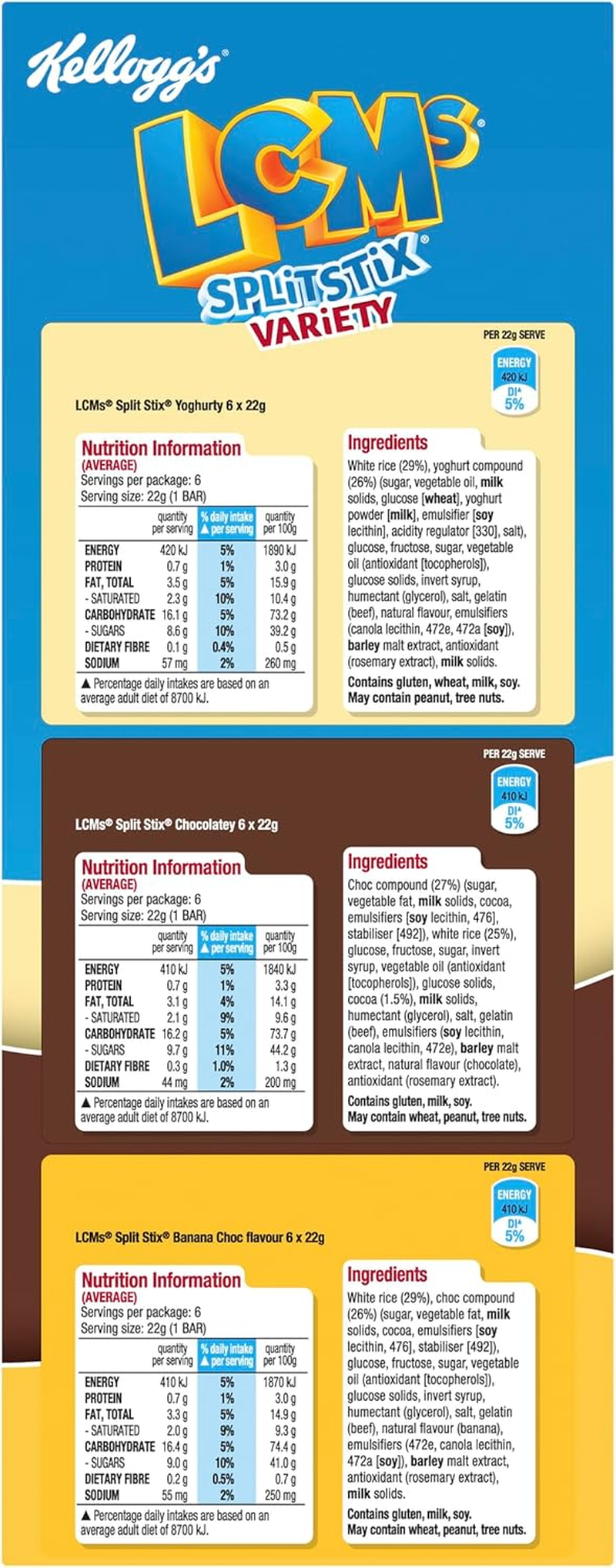 Kellogg'S Lcm'S Split Stix Variety Snack Bars, 18-Pack image number 3