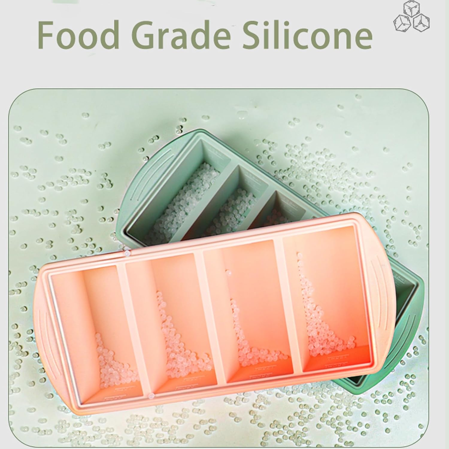 2 Pcs Silicone Freezer Tray with Lid, Silicone Freezer Food Molds, Large Ice Cube Tray, Leftovers, Sauce, Broth, Freeze & Store Soup, Makes 4 Perfect 1 Cup (Blue) image number 6