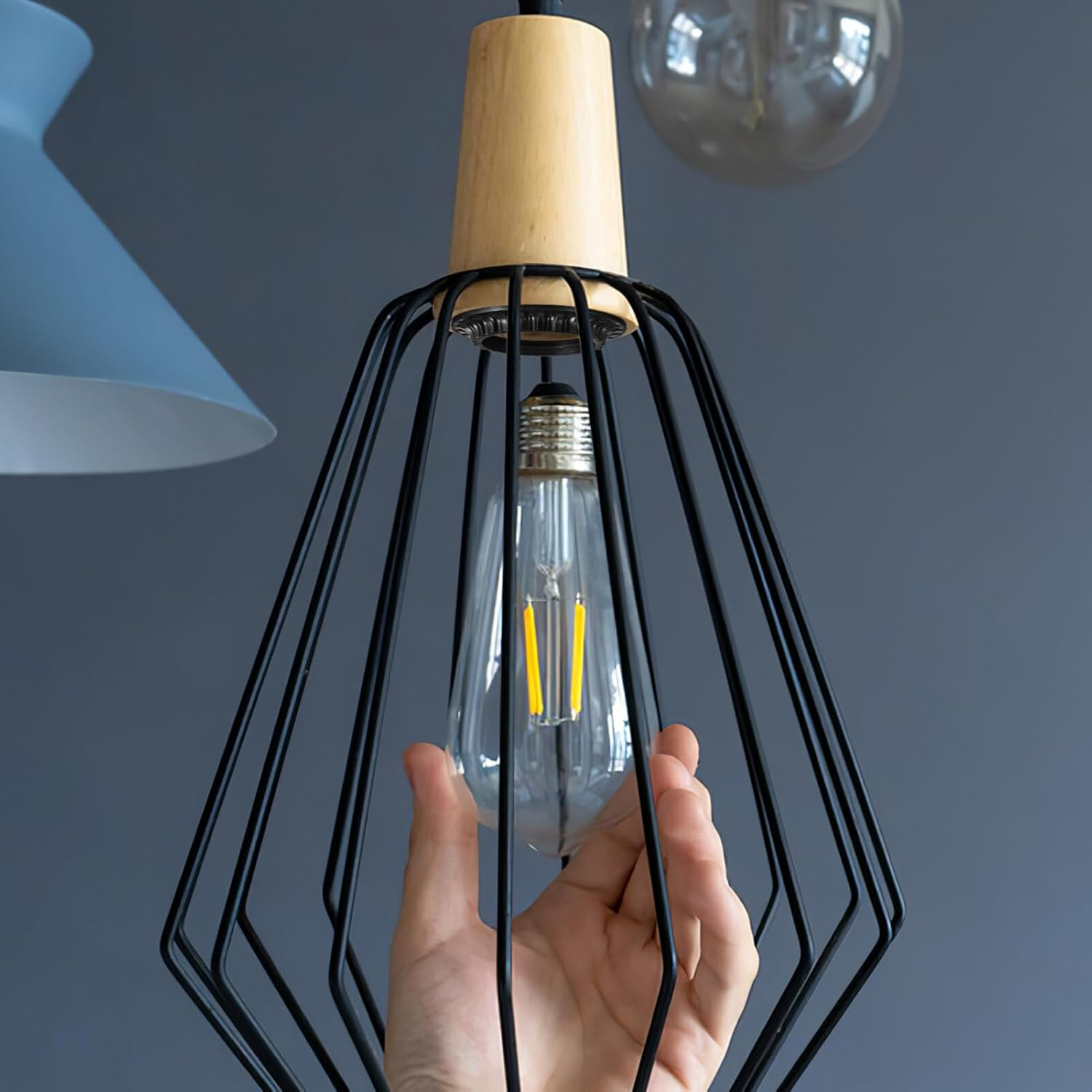 Housoutil Lamp Holder Fixing Rings 4 Pack E27 E26 Light Socket Collar Rings Replacement Parts for Pendant Table Floor Lamps Quick Installation and Heat Resistant image number 5