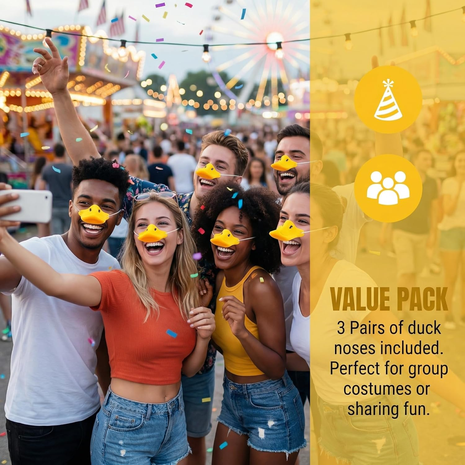 Jarbins 3 Pieces Duck Bill Masks Beak Nose Animal Masks Costume Accessory Funny Duck Masks Cosplay Props Novelty Item Party Favors