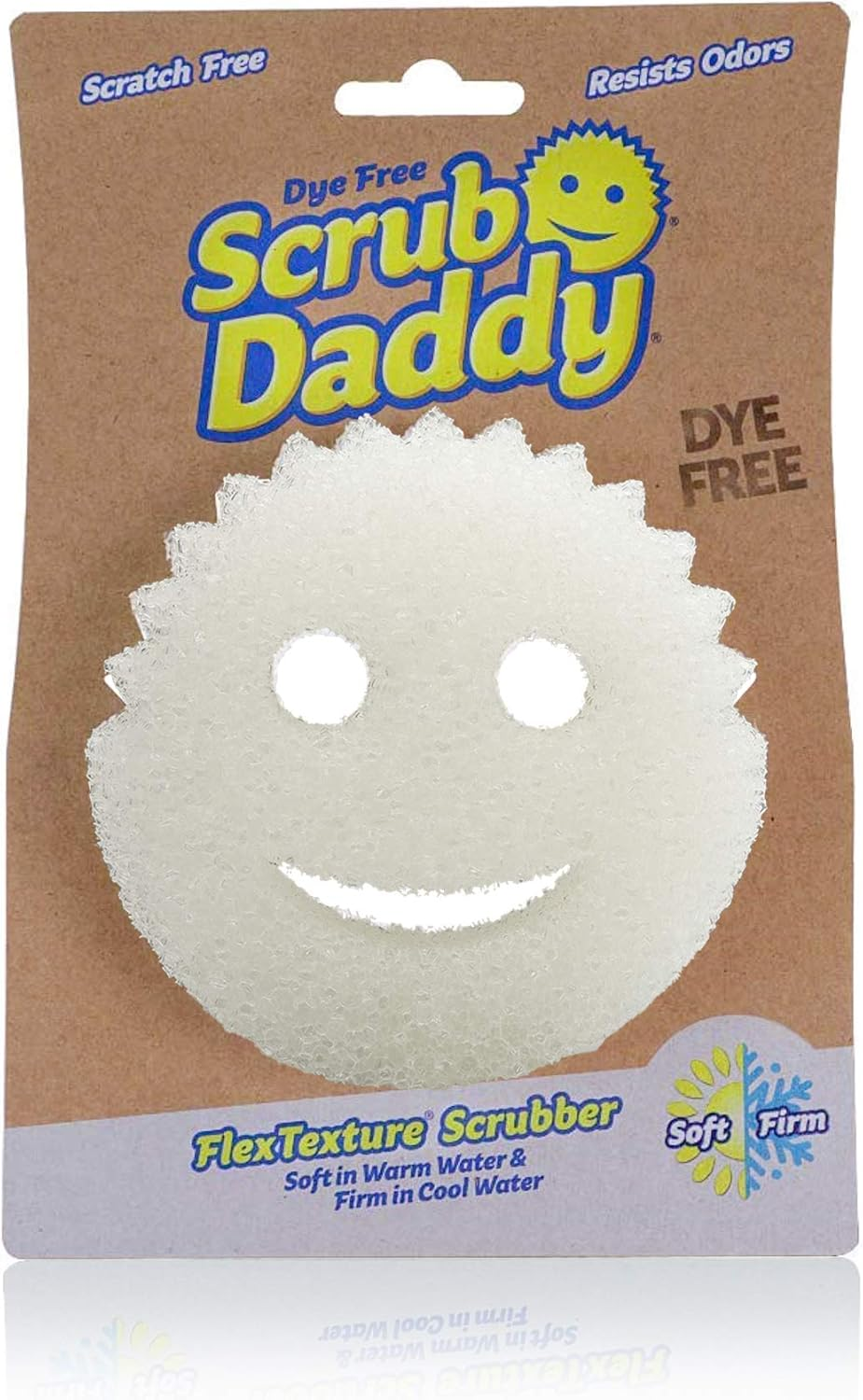 Scrub Daddy Dye Free - Multipurpose Cleaning Sponge - Soft in Warm Water, Firm in Cold Water for Tough Cleaning - No Colouring Dye and Reduced Packaging image number 6
