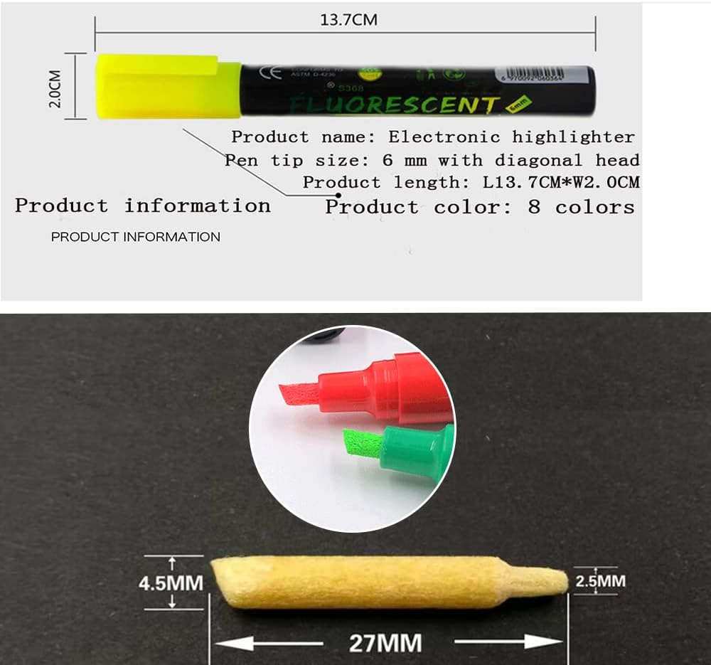 RIDINO Liquid Chalk Markers for Blackboards, Non-Toxic, Water-Based,Reversible Tips,Whiteboard Marker Erasable On, Glass, Window, Mirror, Any Non-Porous Surface and Kids Art(8 Chalk Pens and 3 Nibs)