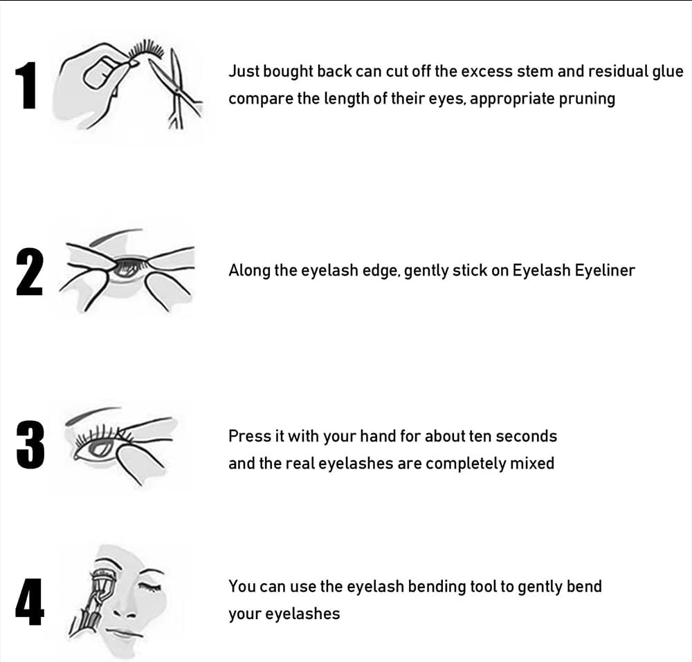 Fashion Reusable Eyeliner and Eyelash Stickers False Eyelashes Sequin Eye Shadow Blue - Fluorescent image number 6