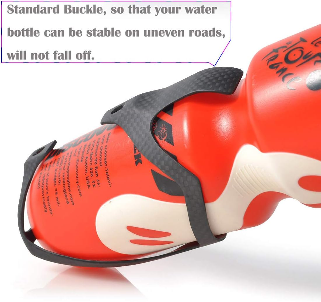 Thinktop Ultra-Light Full Carbon Fiber Bicycle Bike Drink Water Bottle Cage Holder Brackets for Road Bike MTB Cycling (2 Pieces Matt Black for Style C)