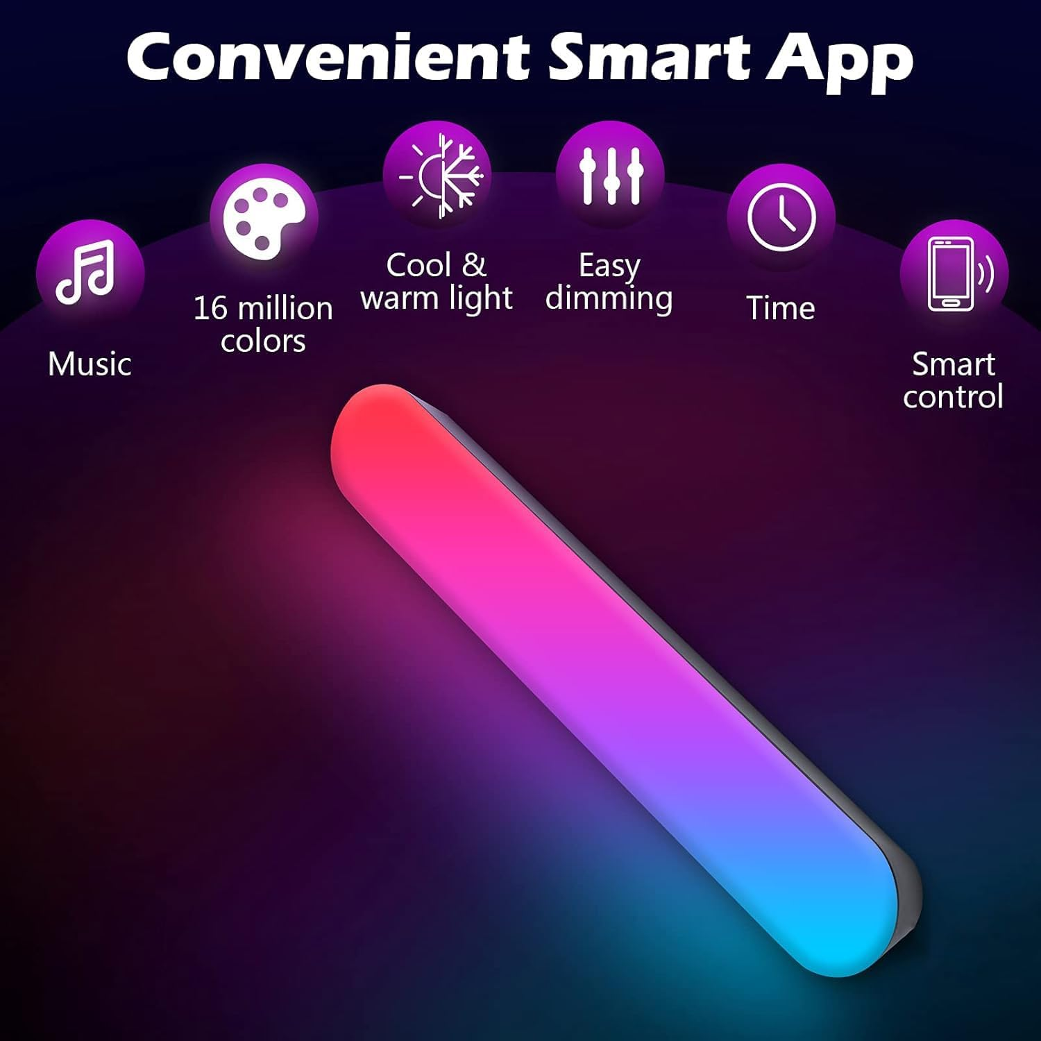 Noger Smart LED Light Bars, 10.4Inch RGBIC Wifi Gaming Lights USB Ambient Lighting with Remote, APP and Controller Control, Music Sync, TV Backlight Compatible with Alexa and Google Assistant, 2 Pack image number 5