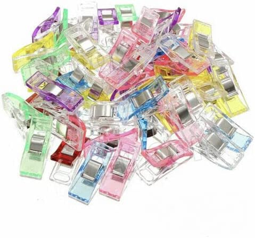 50Pcs Wonder Clips Craft Sewing Quilting Crochet Plastic Colourful Tool DIY, Durable with Marking Lines (5Mm/7Mm/10Mm)