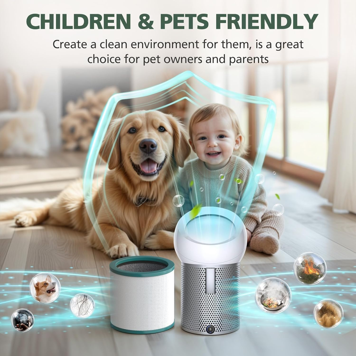 True HEPA Replacement Filter Compatible with Dyson Tower Purifier Pure Cool Link TP01, TP02, TP03, AM11, BP01 Models Compare to Part 968126-03 Air Purifier Filter Replacement image number 4