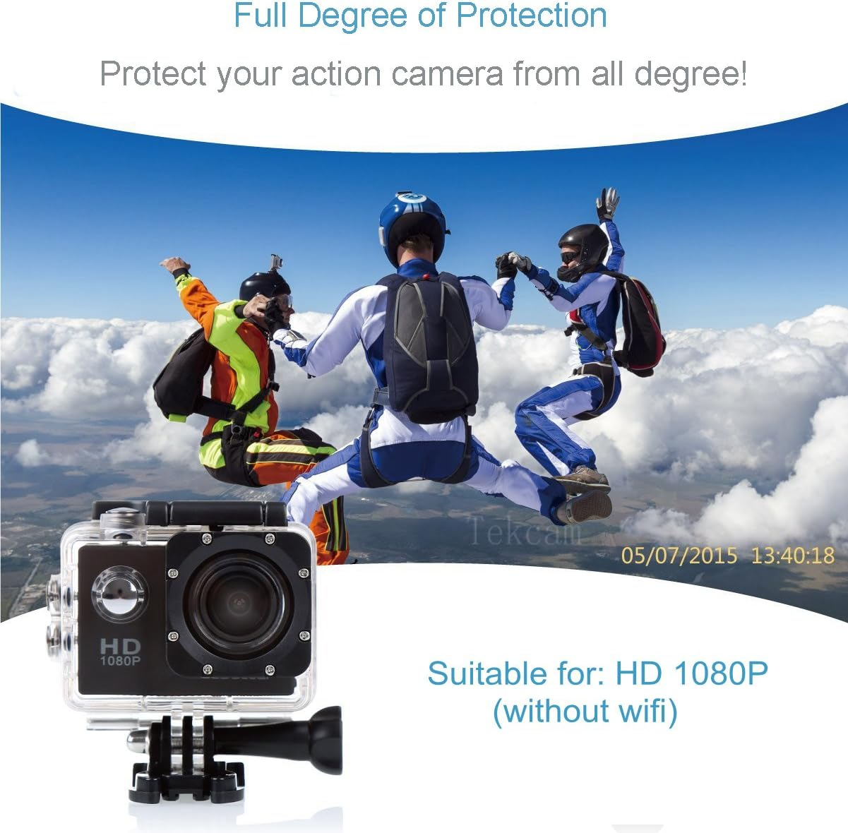 TEKCAM Professional Waterproof Case for DBPOWER 4K Waterproof Action Camera 12MP / AKASO EK7000 EK5000 / ODRVM Full HD Sports Camera Housing Case Underwater Shell image number 5