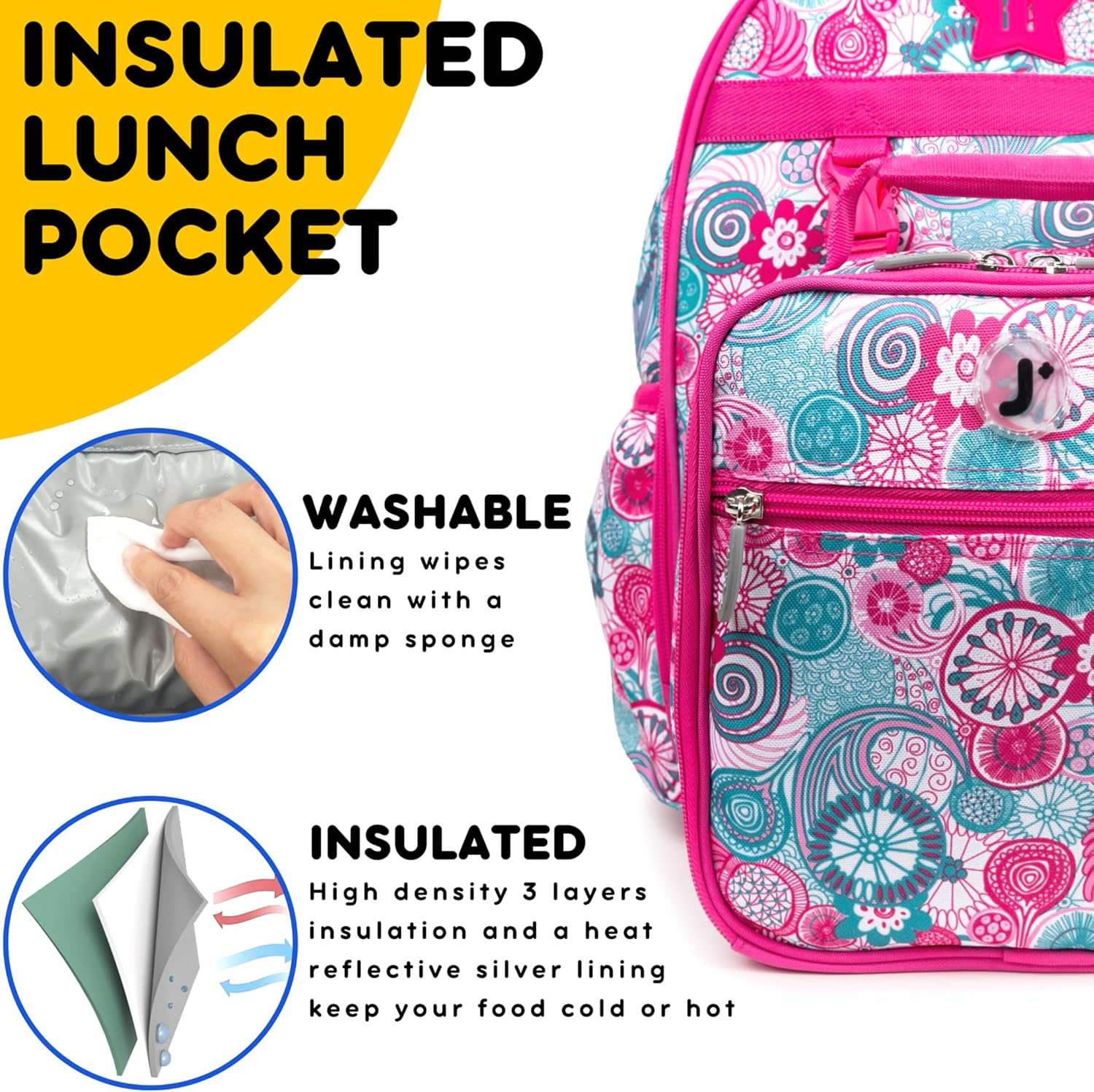 J World Duet Kids Backpack & Lunch Box Set for Boys & Girls Pre-K to Elementary School image number 1