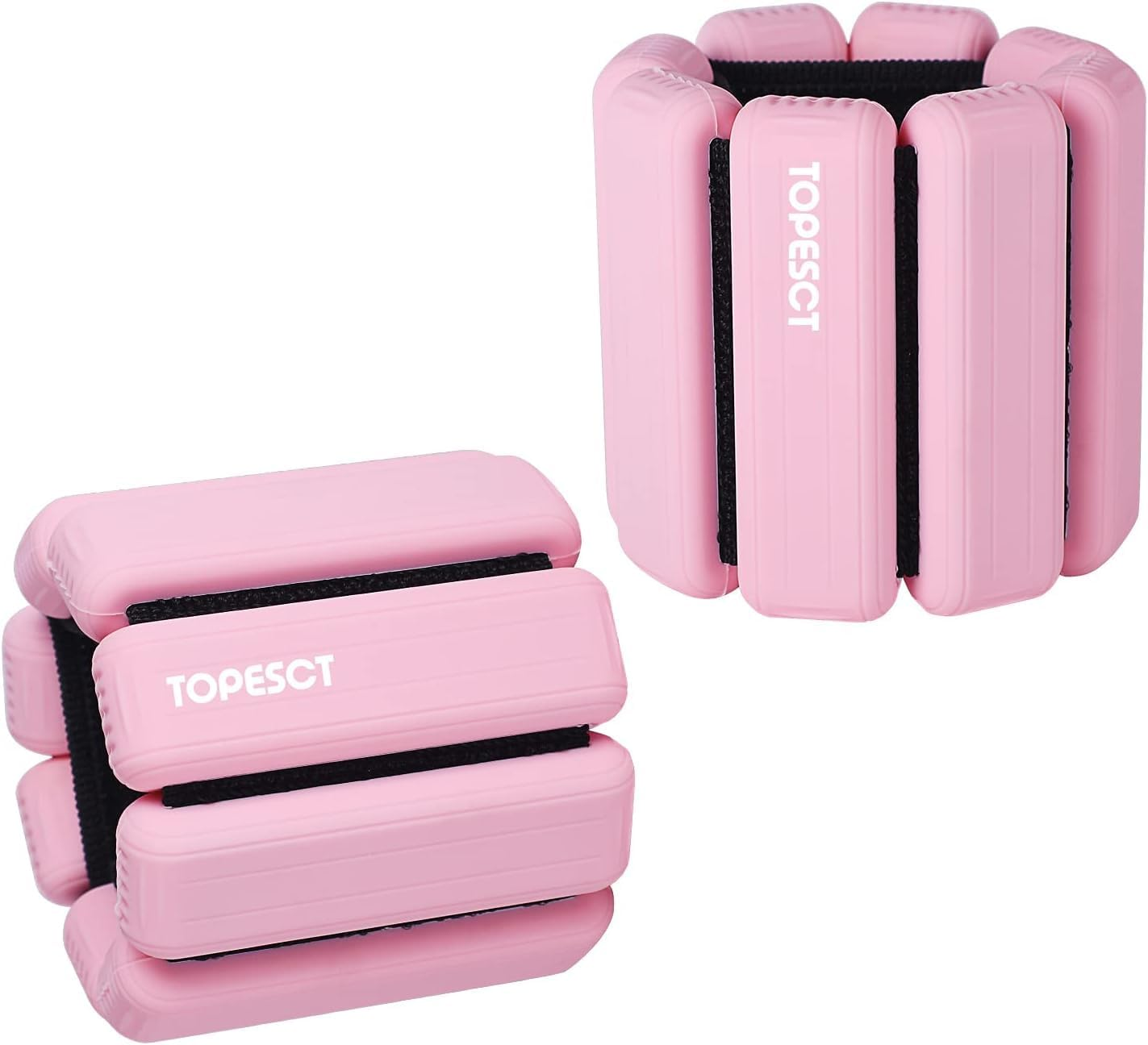 Topesct Adjustable Wrist Weights - Set of 2 (1Lb Each) | Durable Wearable Wrist & Ankle Weights Bracelet for Yoga, Dance, Barre, Pilates, Cardio, Aerobics, Walking