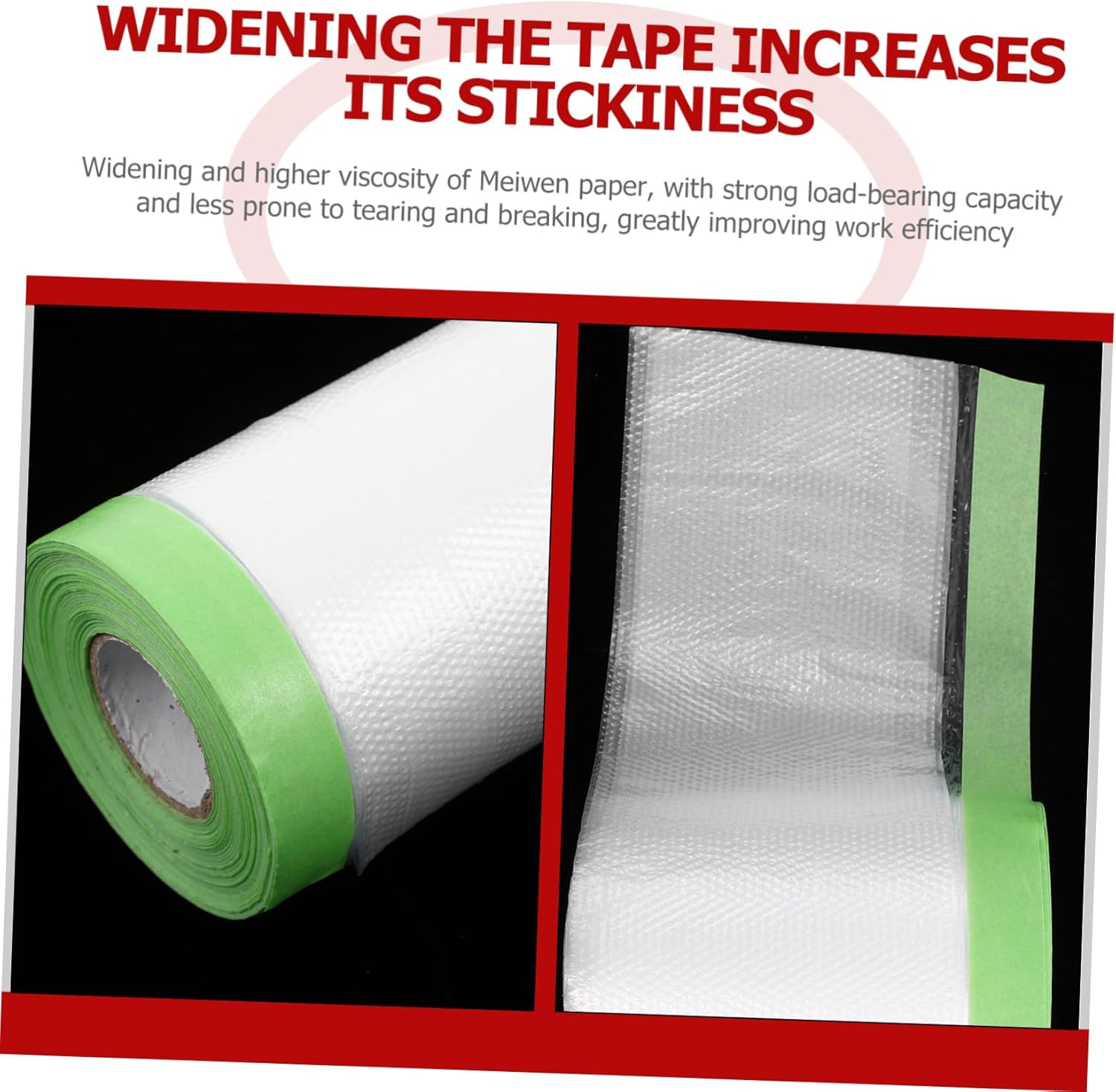 Masking Film for Painting Car Paint Spray Pre-Taped Adhesive Film Roll for Covering Skirting Frames Furniture Protection Reusable Low Tack Japanese Paper