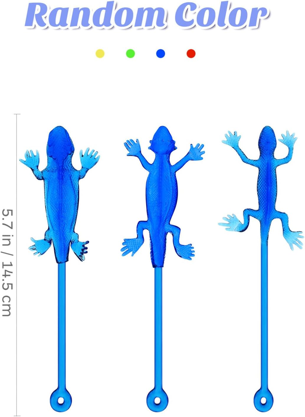 NUOBESTY Stretchy Lizard Toy: 24Pcs Sticky Lizard Rubber Lizard Toys Kids Sticky Gecko Lizard for Party Favors, Halloween, Easter Egg Basket Stuffers image number 6
