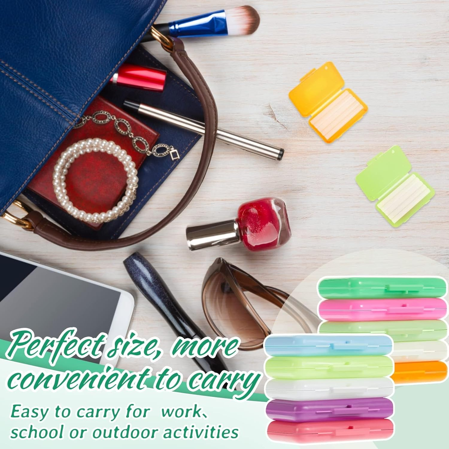 40 Pack Clear Braces Wax for Teeth Dental Wearer Orthodontic Tooth Wax for Braces and Oral Appliances with Colorful Storage Case and Smell(Mixed Flavors) image number 1