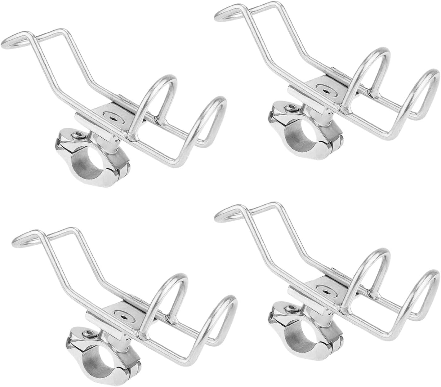 Leona Co 2PCS/4PCS 360 Degree Stainless Steel Rod Holder Rail Mount Wire Fishing Boat Marine Grade image number 4