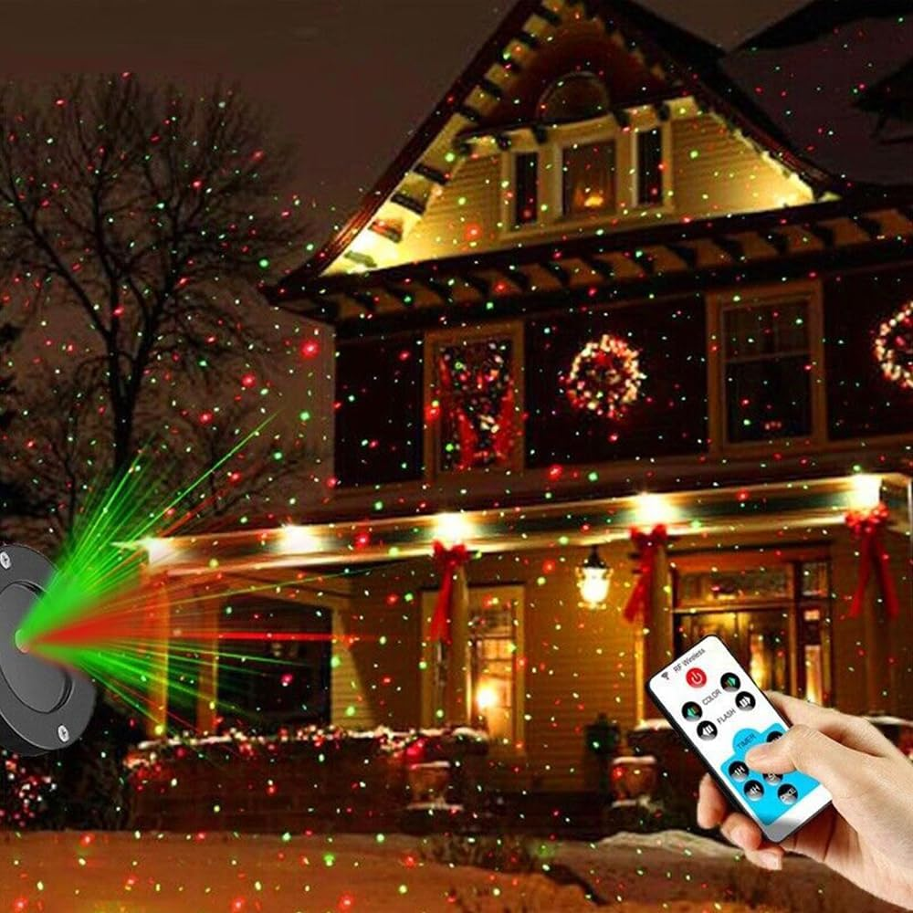 Christmas Projector Lights Outdoor, Waterproof Christmas Decorations Holiday Projector for Xmas Garden Party Gift