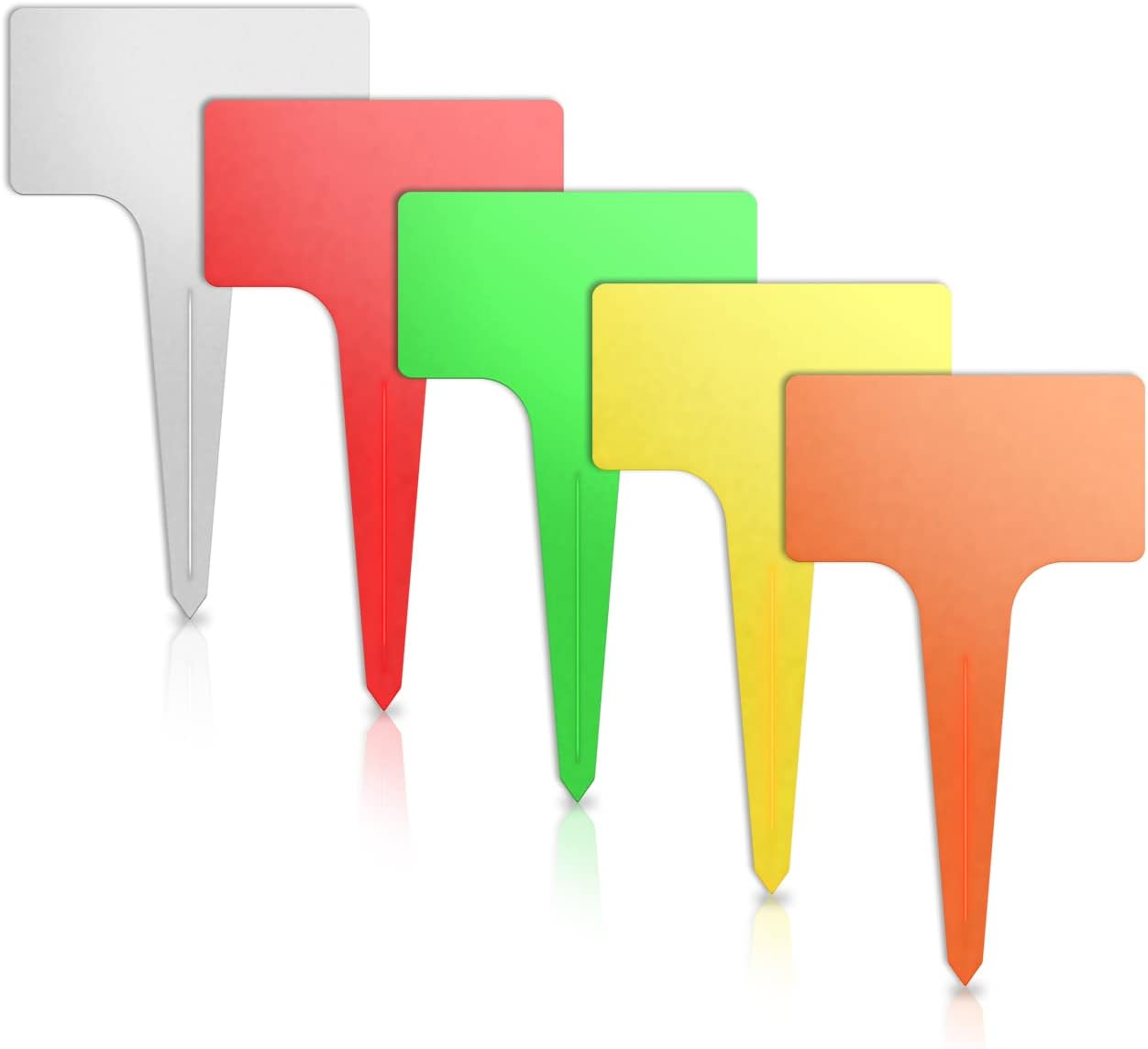 100Pcs T-Type Plant Tags，Waterproof Thick Plastic Plant Makers，6 X10Cm Nursery Garden Labels(Multicolor) (SZ-BC610T) image number 2