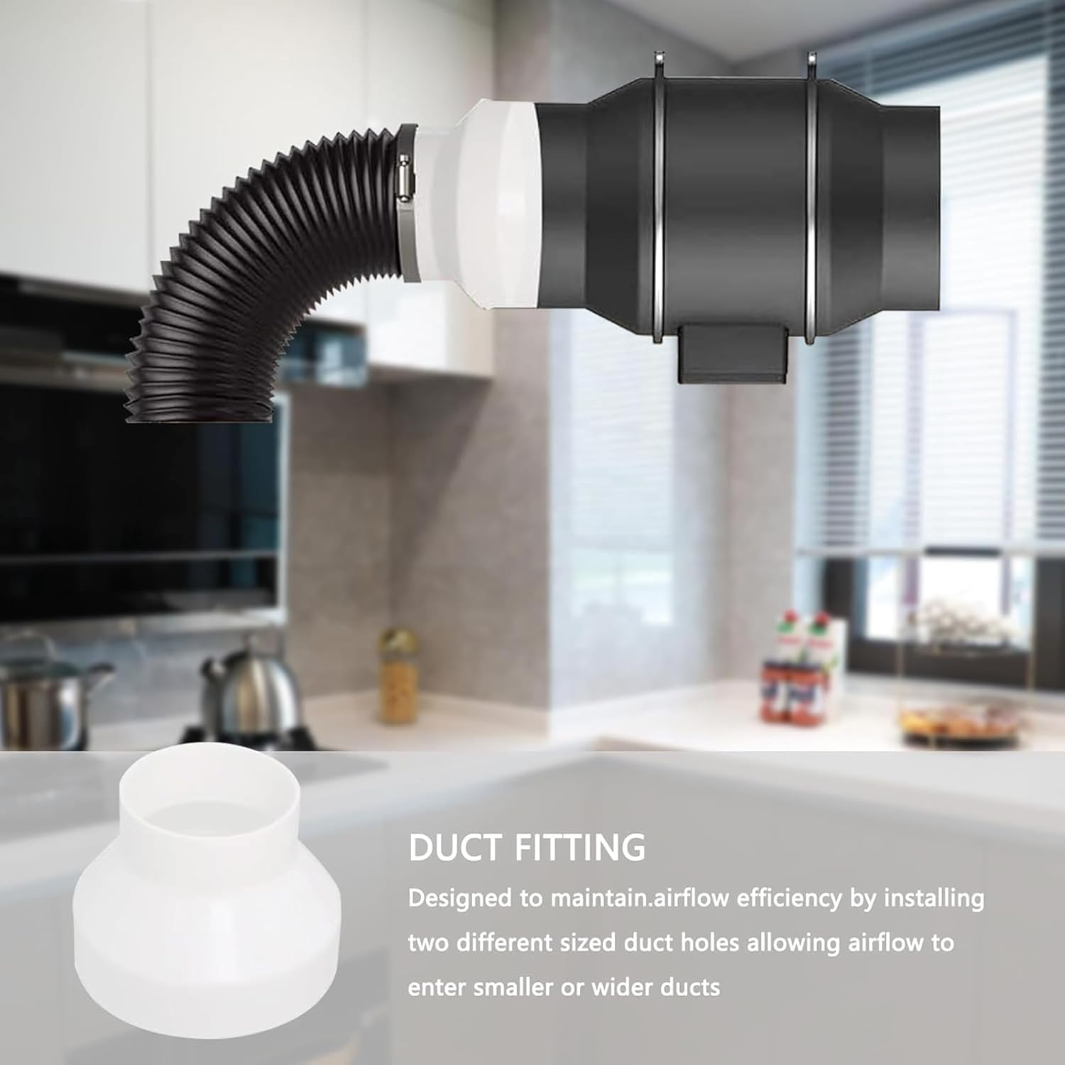 6-Inch to 4-Inch HVAC Duct Reducer Adapter,Premium Quality Air Ducting Increaser Connector for Inline Fan Ventilation System, Blower Exhaust & Grow Room Tent&mdash;Durable Transition Fitting image number 2