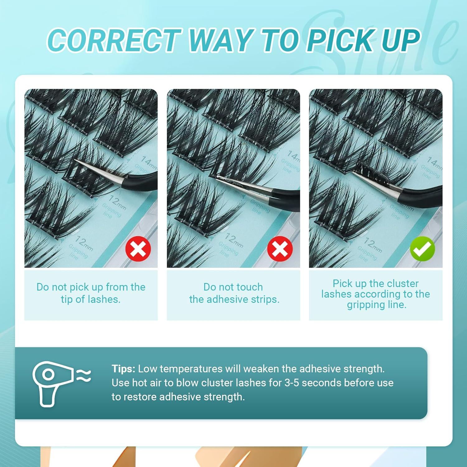 NAGARAKU Self Adhesive DIY Eyelash Clusters 48 Pcs No Glue and Remover Needed One-Step Press on Pre-Glued Self Stick No Damage Reusable Cluster Lashes Volume Style (SA-02, 0.07Mm C Curl 10-16Mm)