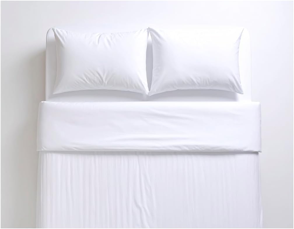 Flat Sheet - Pillowcase, Mattress Cover, Brushed Microfiber, Flat Sheet for Beds (90Cm, 105Cm, 135Cm, 150Cm and 180Cm) Bedding Set (101 White, 45 X 150 Cm)