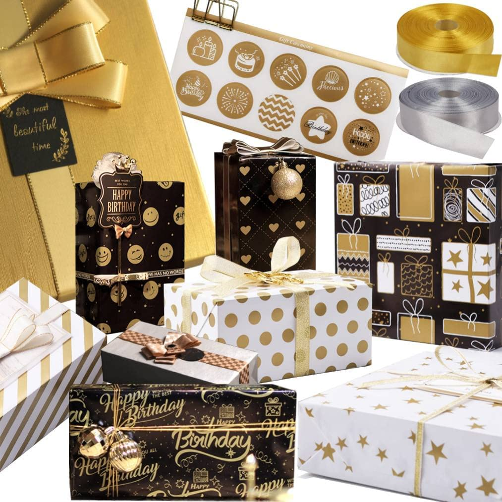 9PCS Wrapping Paper for Easter, Bridal Showers, Baby Showers, Birthdays, Friendsmas, Valentine'S Day and More image number 3