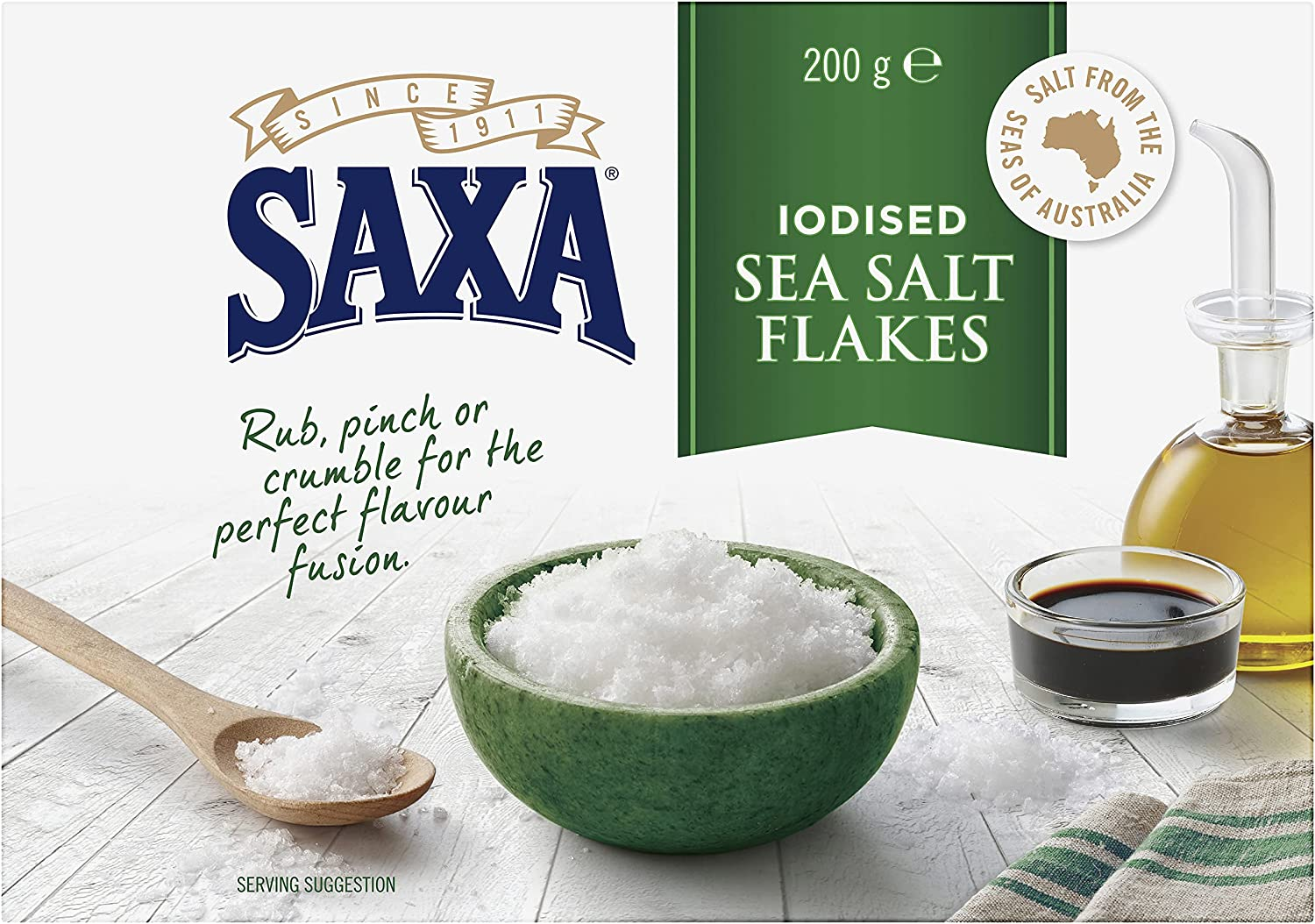 Saxa Iodised Sea Salt Flakes Flavour for Cooking Saxa Seasoning Saxa Spice All Purpose Seasoning 200G image number 1