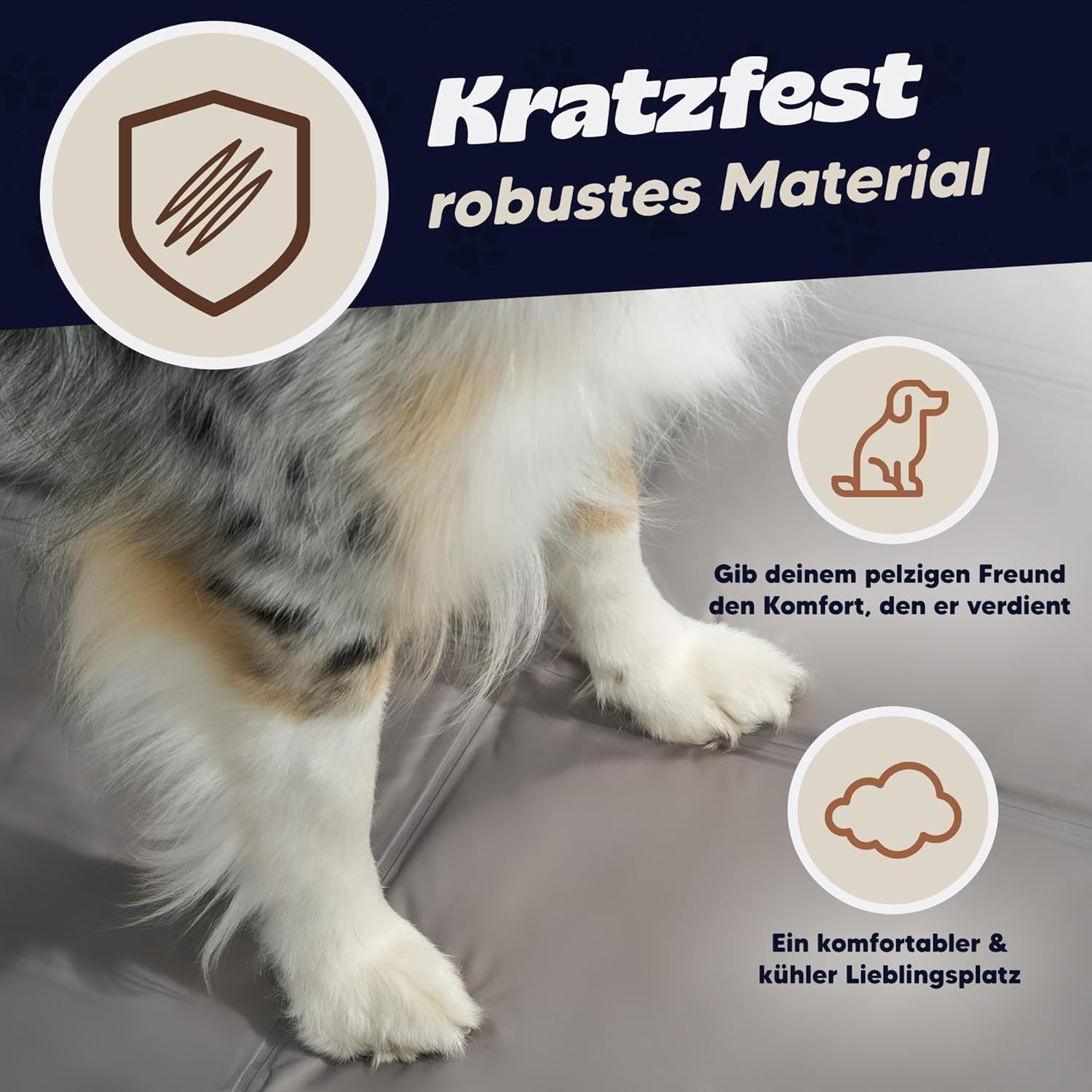 Napfgefl&uuml;ster&reg; - Nala Cooling Mat for Dogs Self Cooling Dog Mat Summer Cooling Pad Non-Slip Dog Mat for Home on the Go or in the Car Size (M) image number 4