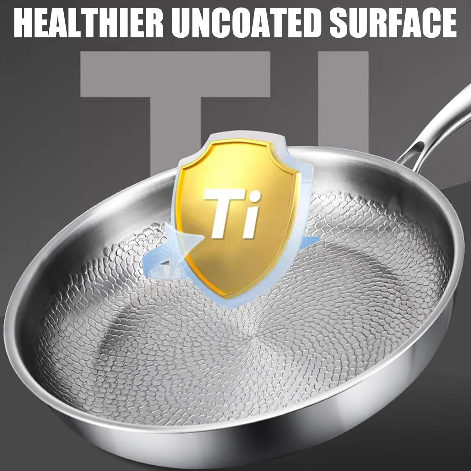 Platefull Titanium Pan, 2026 Upgrade to 100% Non-Toxic Platefull Titanium Frying Pans with Shovel, 12" Non Stick Chemical-Free, Extreme Heat-Resistant & Lasts a Lifetime (With Lid,11.02In)