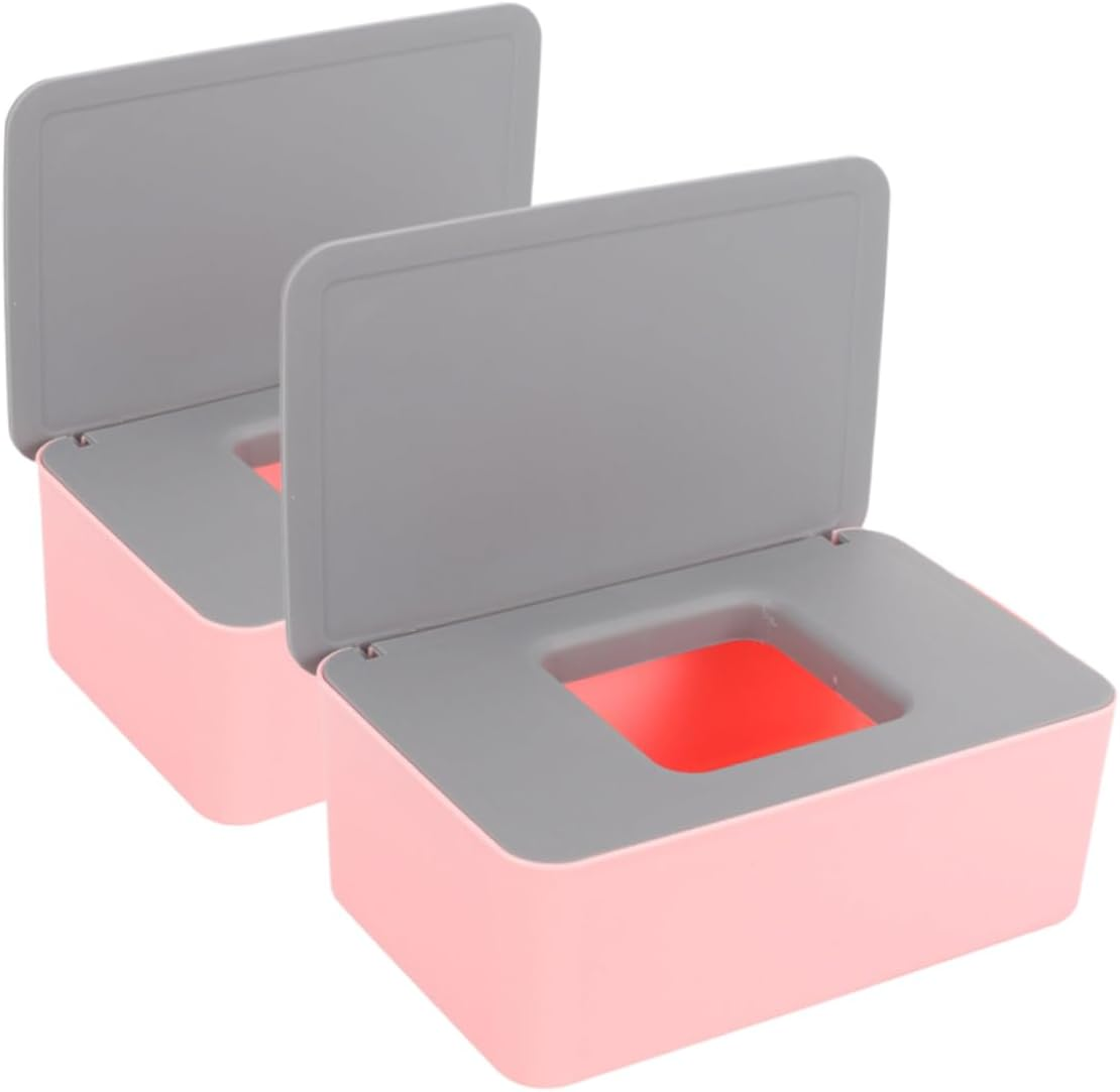 Cabilock 2Pcs Portable Wet Wipes Box Reusable Wipes Container Sealed Storage Box image number 1