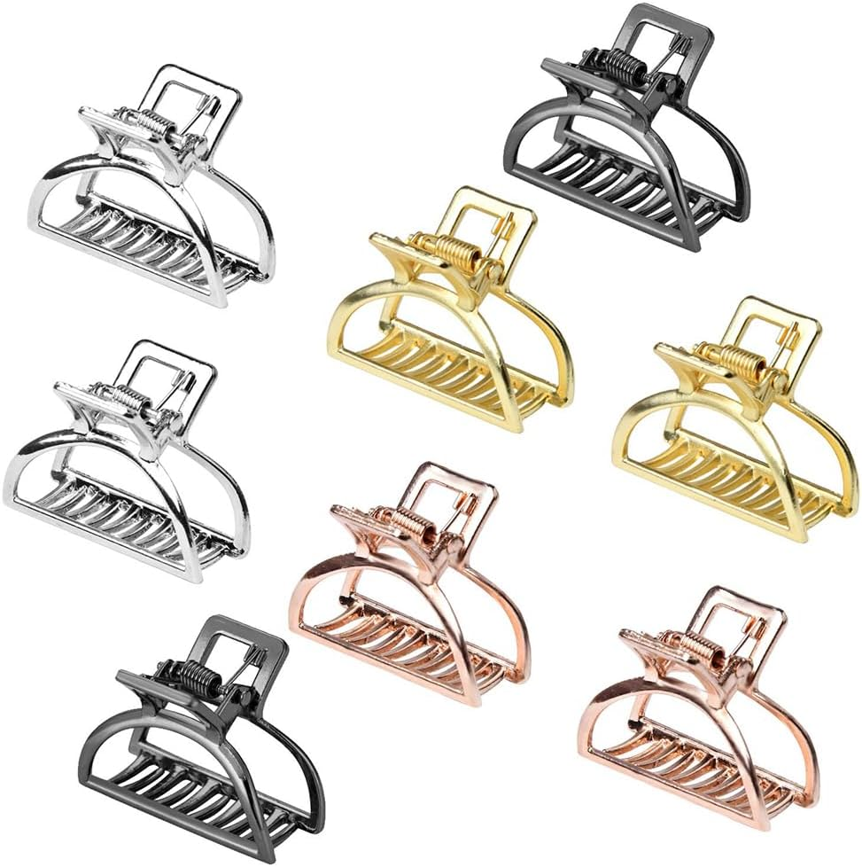 8 Pack Metal Hair Claw Clips,Hair Catches Barrettes,Hair Ornament,Strong Hold Claws,Non-Slip Hair Styling Accessories,Hair Pins,For Women Half Bun image number 6