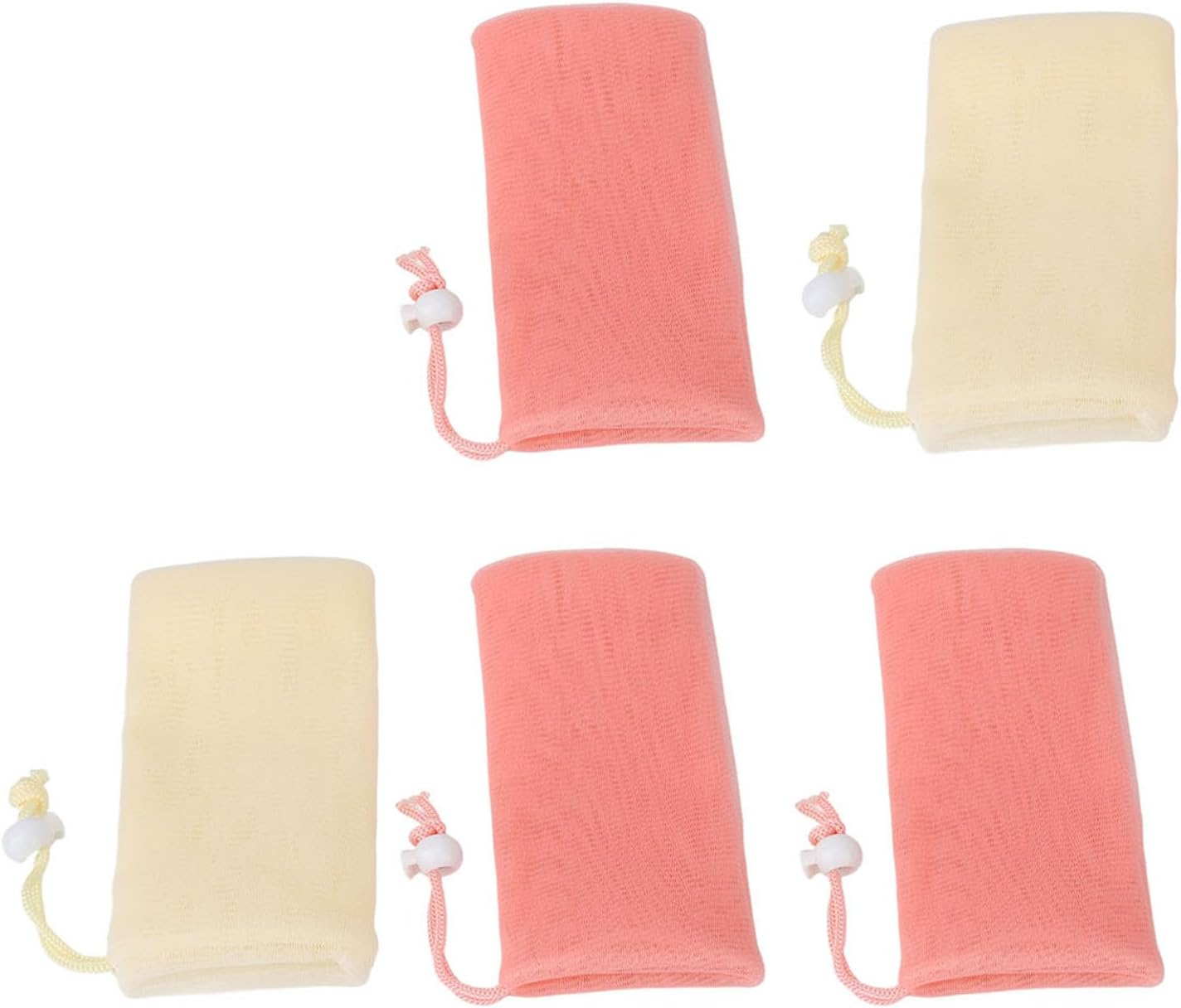 Exfoliating Mesh Soap Pouch, Cleansing Foaming Nets Skin Friendly Multilayer 5 Pcs Hang to Dry for Body Facial Cleaning image number 6