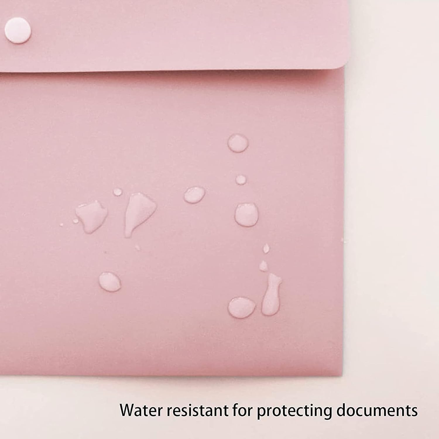 VANRA Poly File Folders Letter Size File Jackets Organizer Plastic Envelope A4 Flat Document Holder with Snap Button Closure (Pack of 5, Pastel Pink)