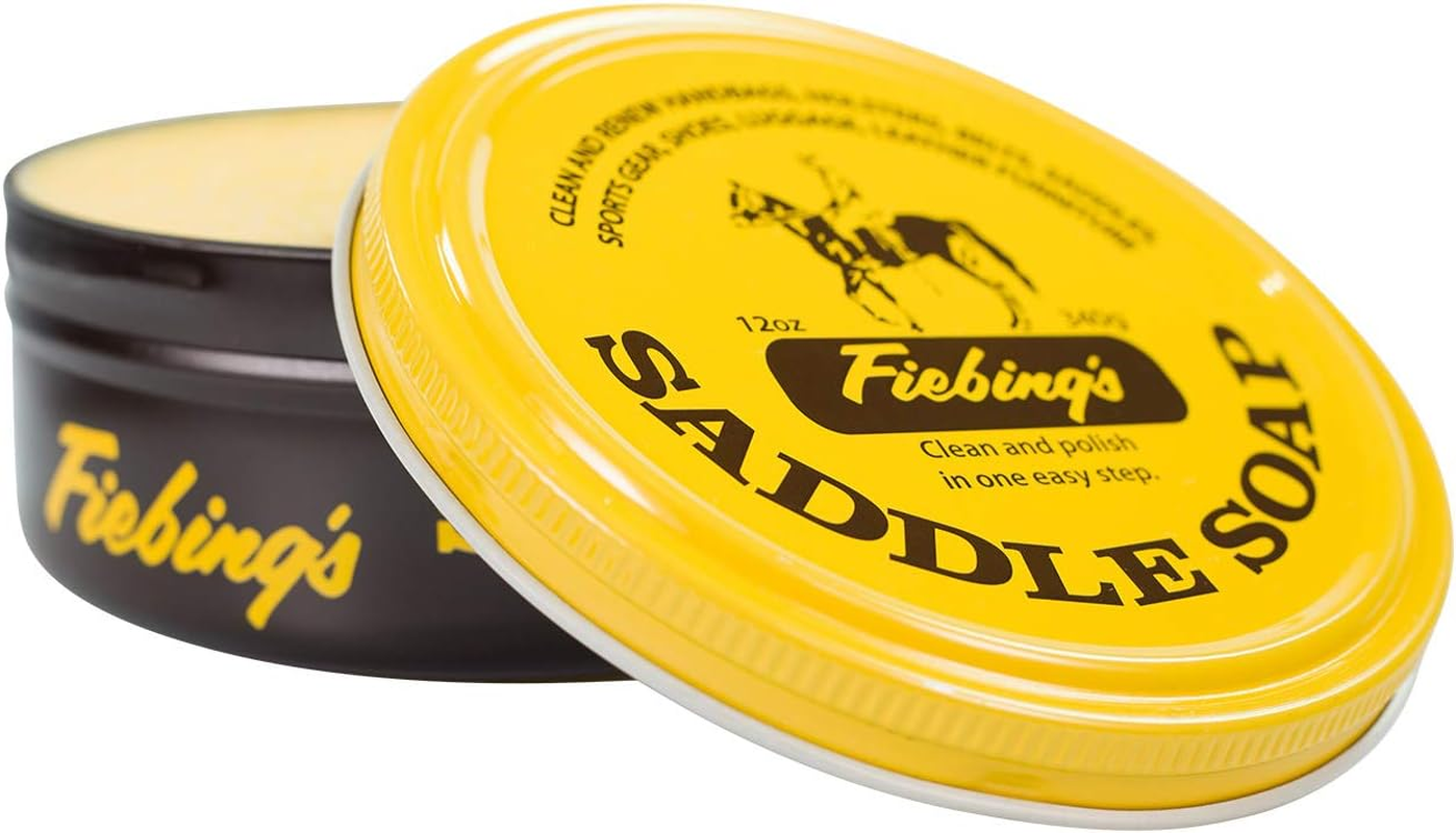 Fiebing'S Yellow Saddle Soap for Leather (3.5 Oz Tin) - Leather Cleaner & Conditioner to Soften, Protect & Restore Leathercraft - Leather Soap for Car Seat, Couch, Shoe, Purse, Boot, Bag