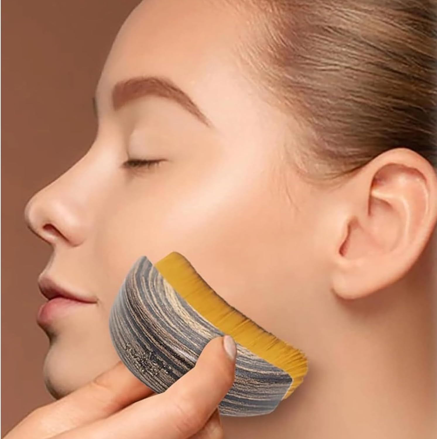 Poemtian Dry Face Brush for Lymphatic Drainage, Contouring & Facial Sculpting, Facial Sculpting Skin Care Tool for Face, Neck & Jawline image number 4
