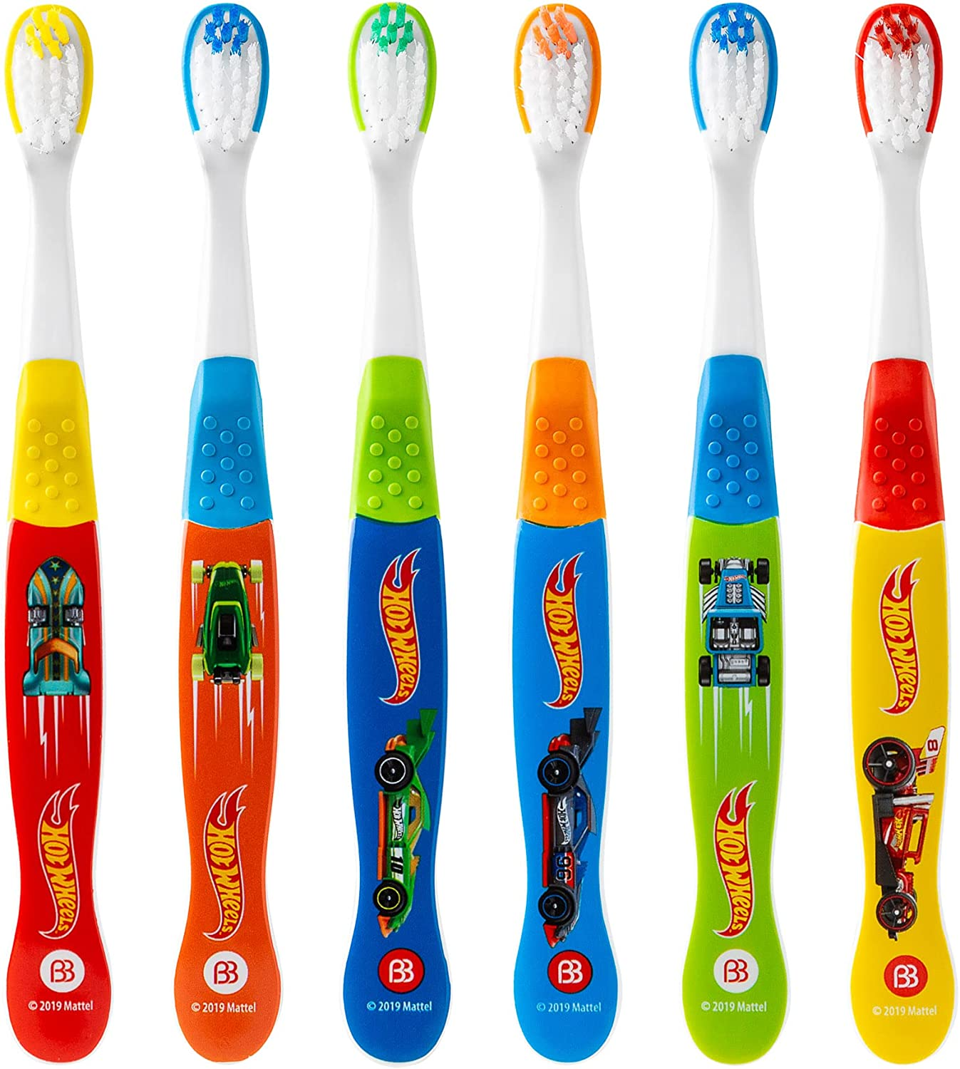 Brush Buddies 6-Pack Hot Wheels Toothbrush for Kids, Kids Battery Powered Toothbrushes, Toothbrush Pack, Soft Bristle Toothbrushes for Kids, Toddler Toothbrush Ages 2-4, Multicolor image number 2