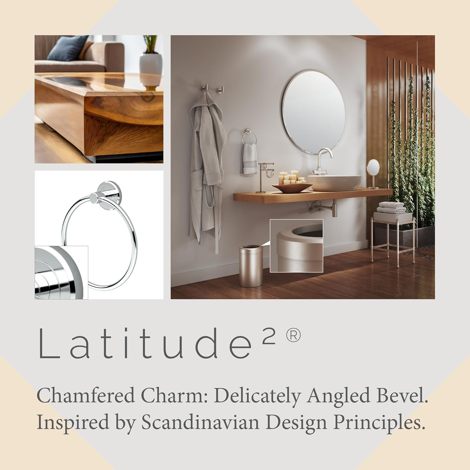 Gatco 4242 Latitude II Towel Ring, Chrome - Chrome image number 6