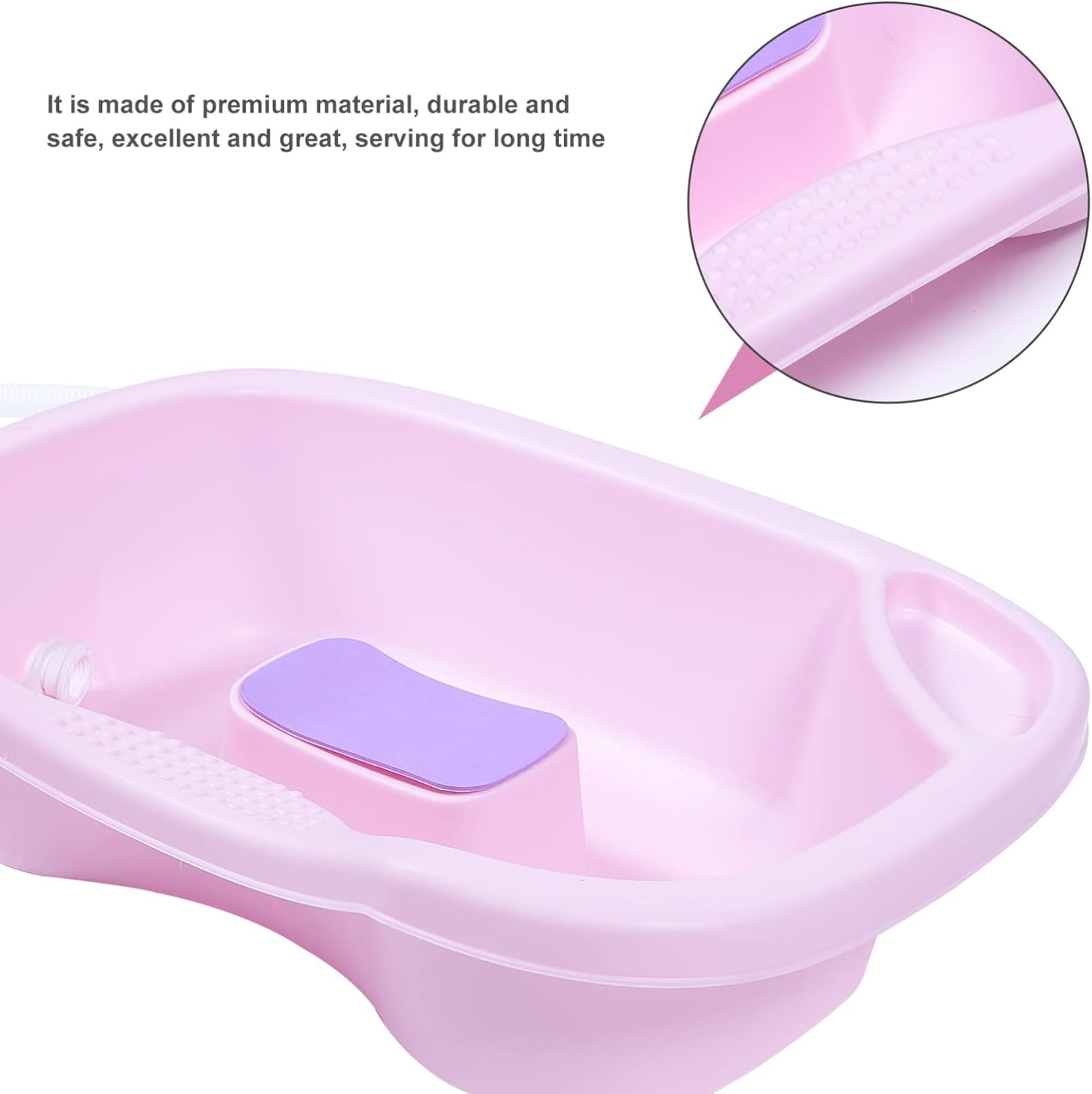 DECHOUS Portable Hair Washing Basin Bedside Shampoo Bowl for Adults for Elderly Pregnant Women Comfortable Hair Care Drain Design Lightweight for Home Use
