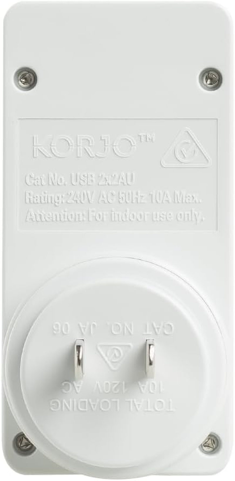 Korjo 2 Port USB-A & Power Adaptor - Japan, White image number 1