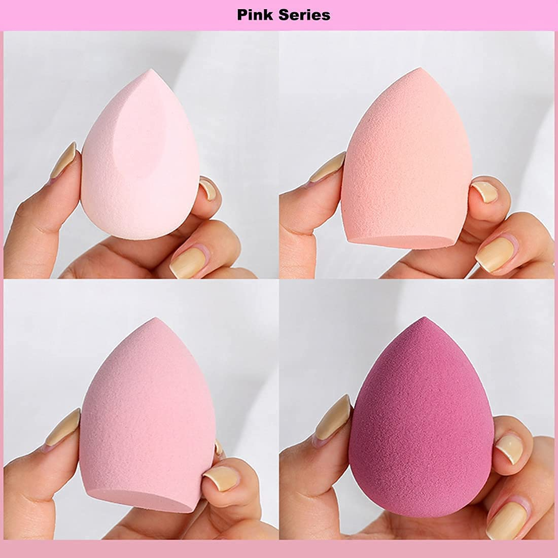 Uandhome Makeup Sponge Blender Set 4 Pack, Blender Beauty Foundation Blending Sponge with Case, Professional Beauty Makeup Set for Cream, Powder and Liquid image number 2
