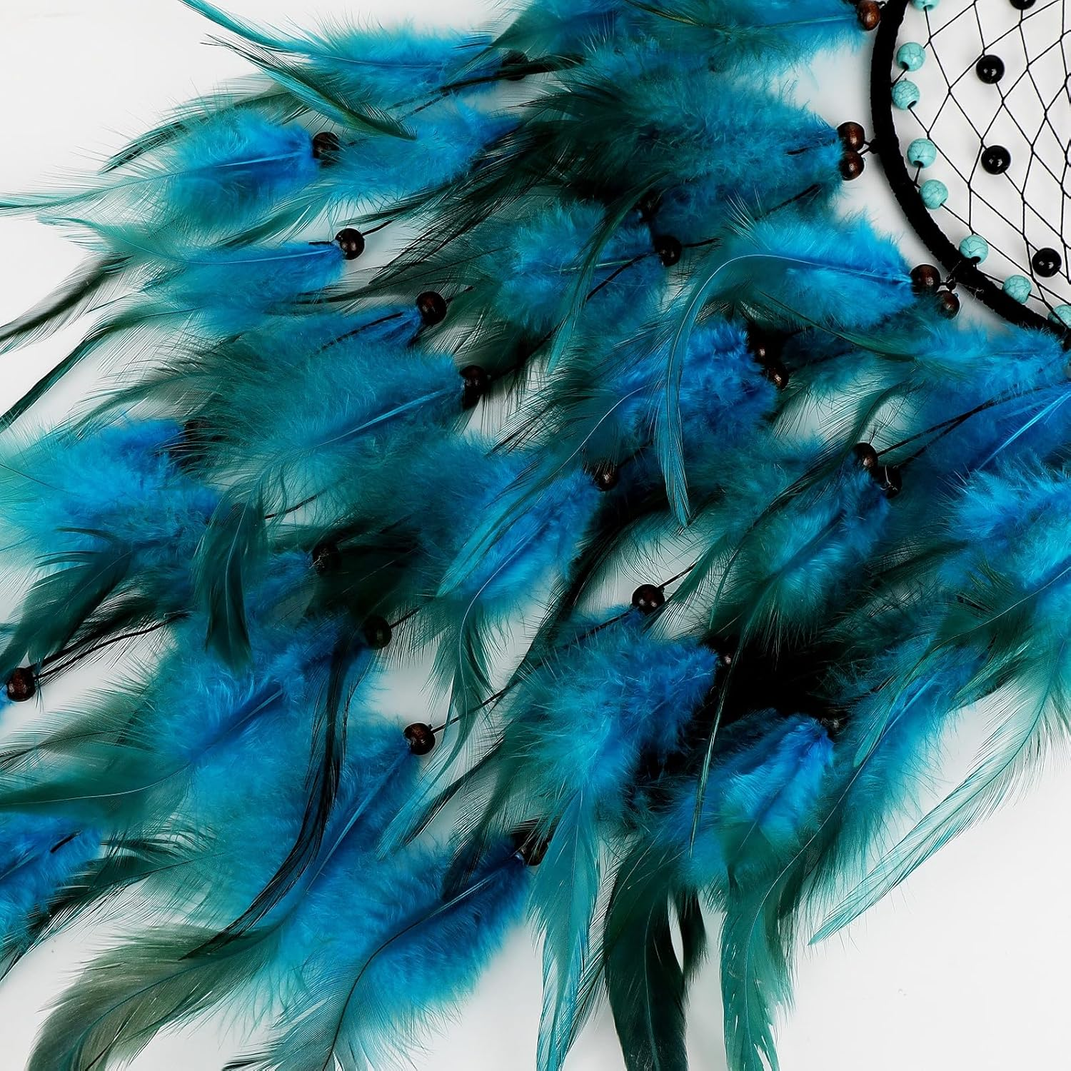 Blue Feather Tree of Life Dream Catcher Wall Hanging Ornament for Home Bedroom Decor Crystal Stone Dream Catcher for Wall Hanging Decor Handmade Crafts Festival Gift image number 6