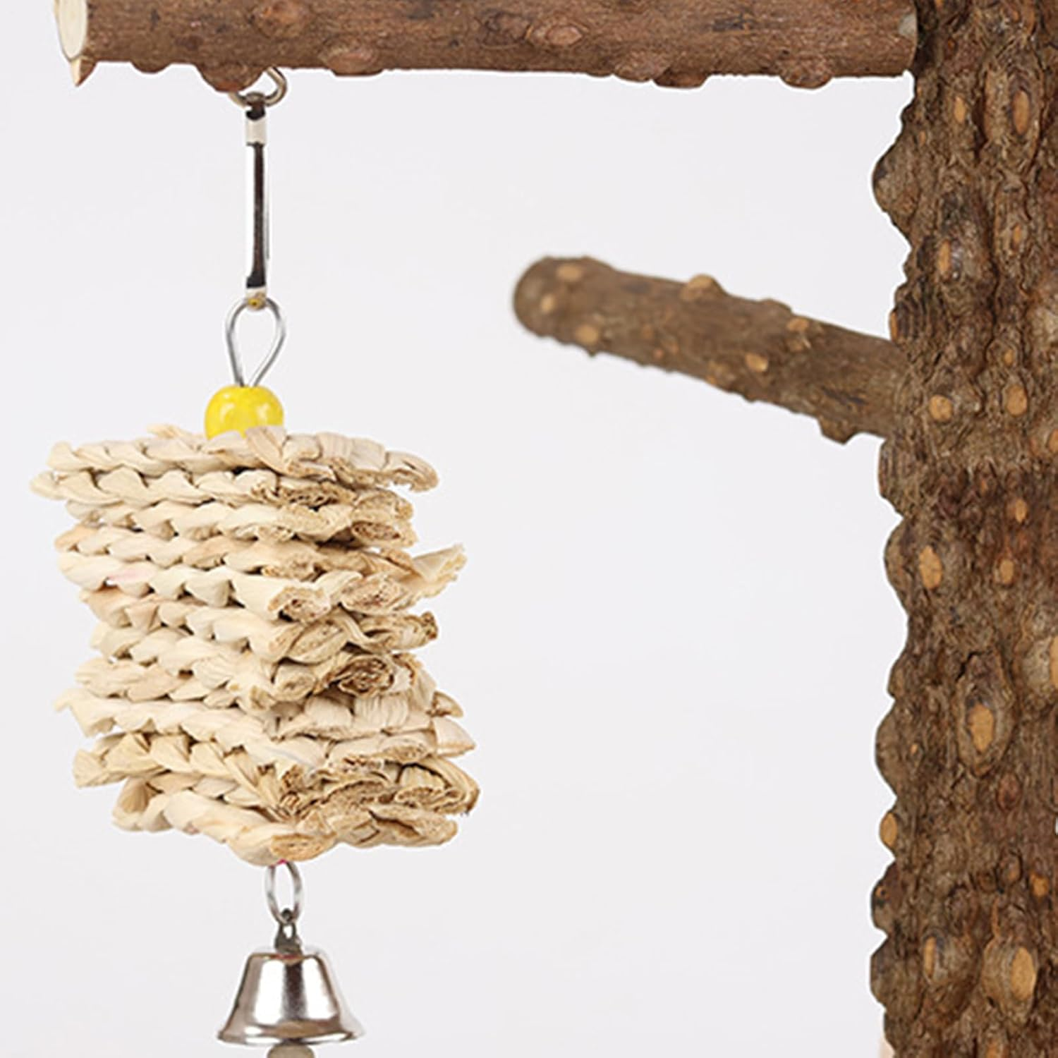 Gamepark for Birds - Integrated Feeder, Endurance Gym Training, Indoor Food Toys Exterior Gym Equipment Portable Picote Resistant Natural Wood Posts Gymnastic Bird Game Park | Integrated Resistance image number 3