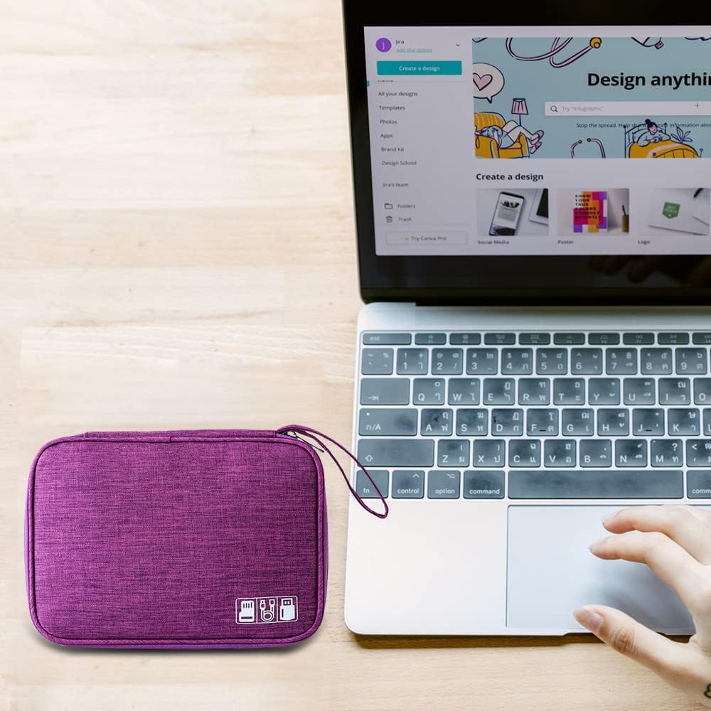 Electronic Organizer Cable Organizer Compact Travel Organizer Bag Electronics Accessories Cases Storage Bag Waterproof for Cable USB SD Card Power Bank Earphone image number 6