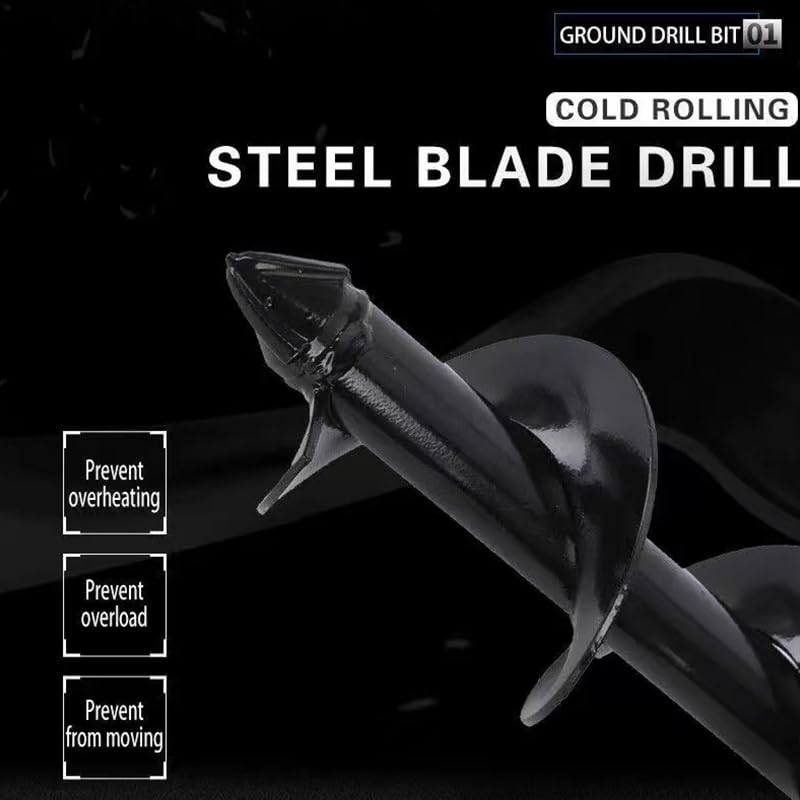 Leona Co Garden Auger Spiral Drill Bits, 80 * 300Mm/80 * 600Mm Post Hole Diggers Auger Drill Bit Drill Auger Planter Outdoor Attachment (&Phi;80 X 600Mm) image number 6