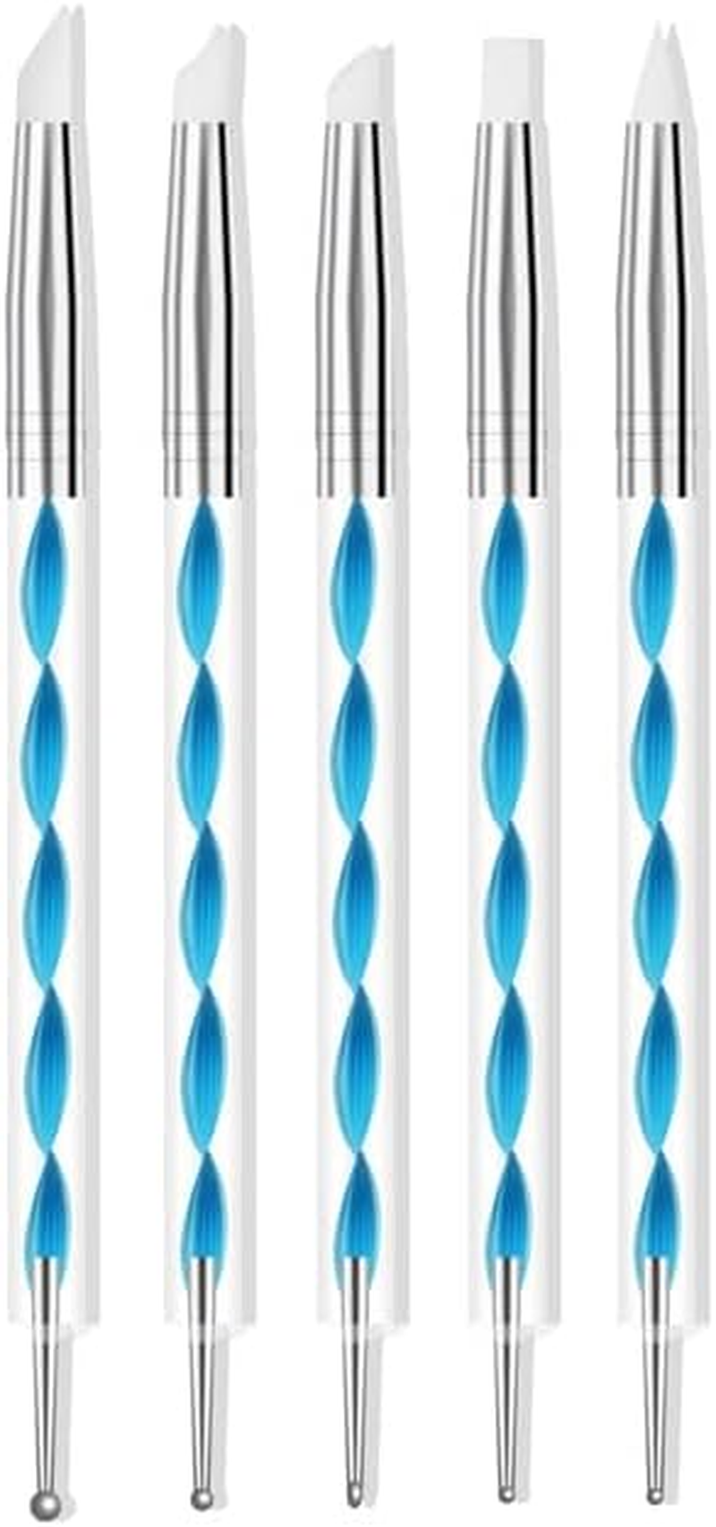 ZEOHBETY Nail Art Brushes Set, 20Pcs Nail Art Design Tools, Acrylic Silicone Carving Pen, Dotting Pen, Nail Fine Liner Brushes, Extension Gel Brush, Polish Brush, Builder Brush, Black and Blue image number 4