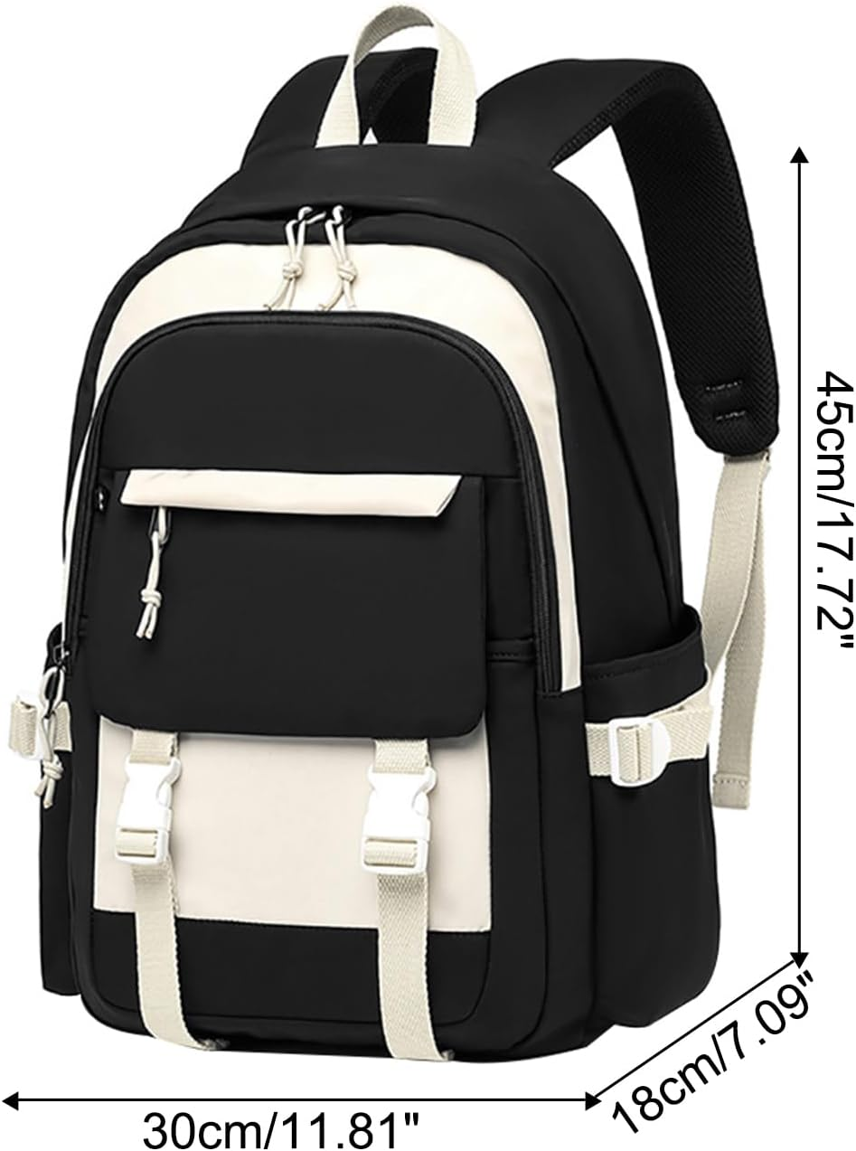 Sellerfun Junior Middle School Backpack Color Block Gilrs Daypack Fir for School Outdoor - Blue Purple image number 7