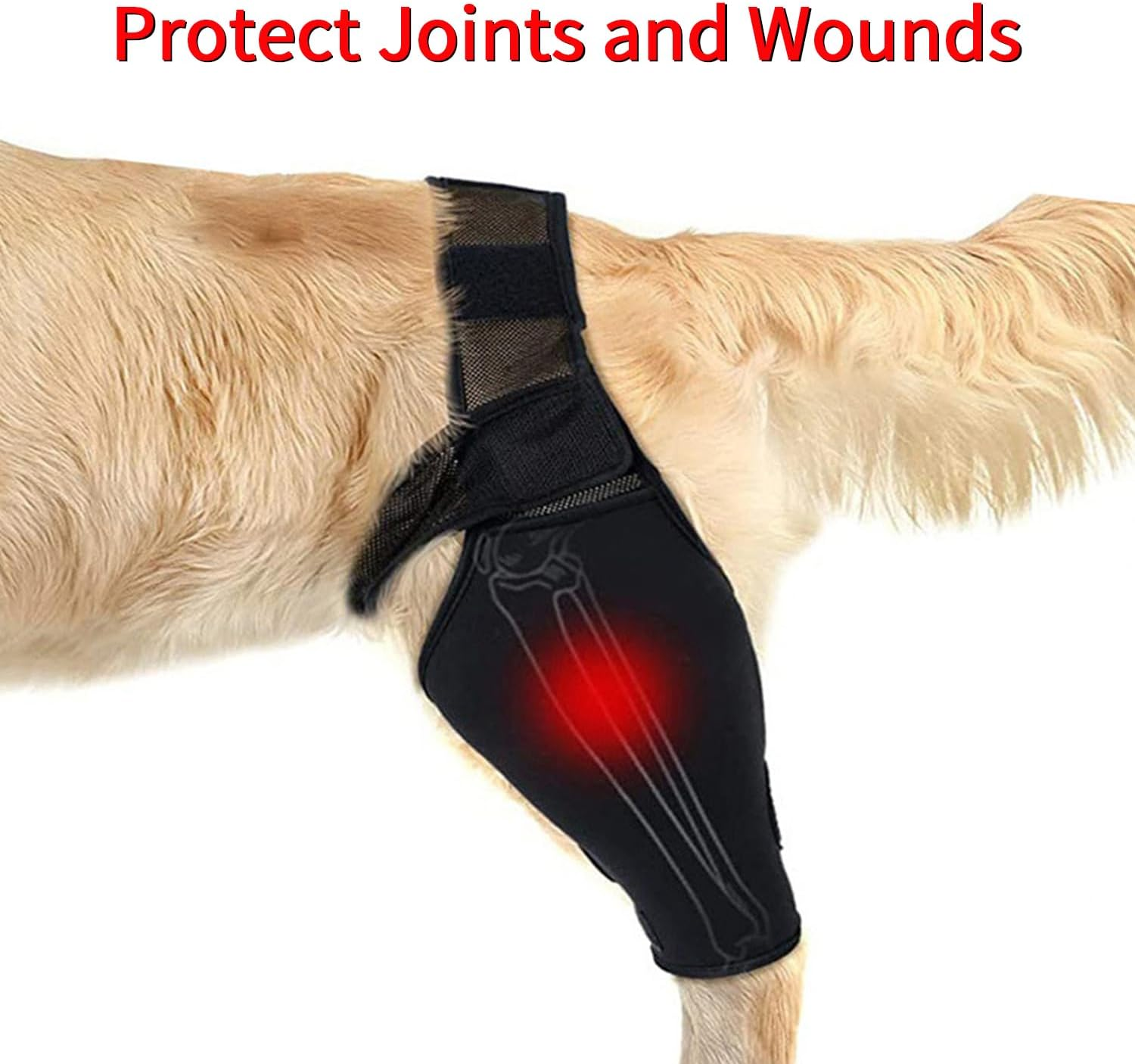 CROCHEN Dog Knee Brace after Surgery Wear and Protecte Hip Thigh Wound Pet Thigh Support Protective Sleeve Dog Leg Brace for Small to Large Dogs (Black,Small) image number 2