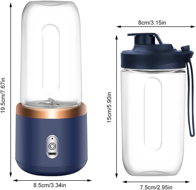 Portable Mixer, TGKYK 400 Ml Portable Blender with Cups, Brushes and 6 Blades, USB Charging Mixer, Smoothie Maker to Go, Stand Mixer, Small for Preparing Milkshakes, Juices, Smoothies image number 4